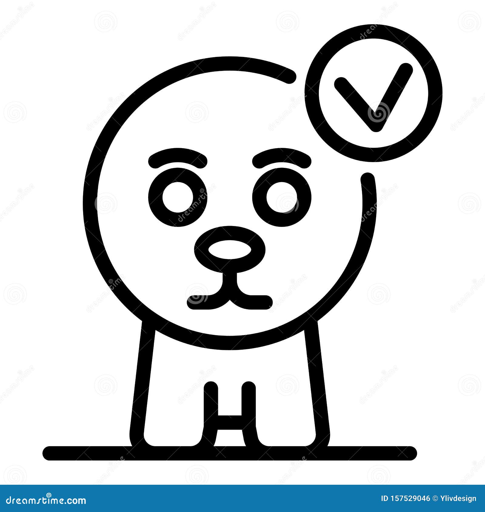 Cat Without Ears Icon, Outline Style Stock Vector - Illustration of