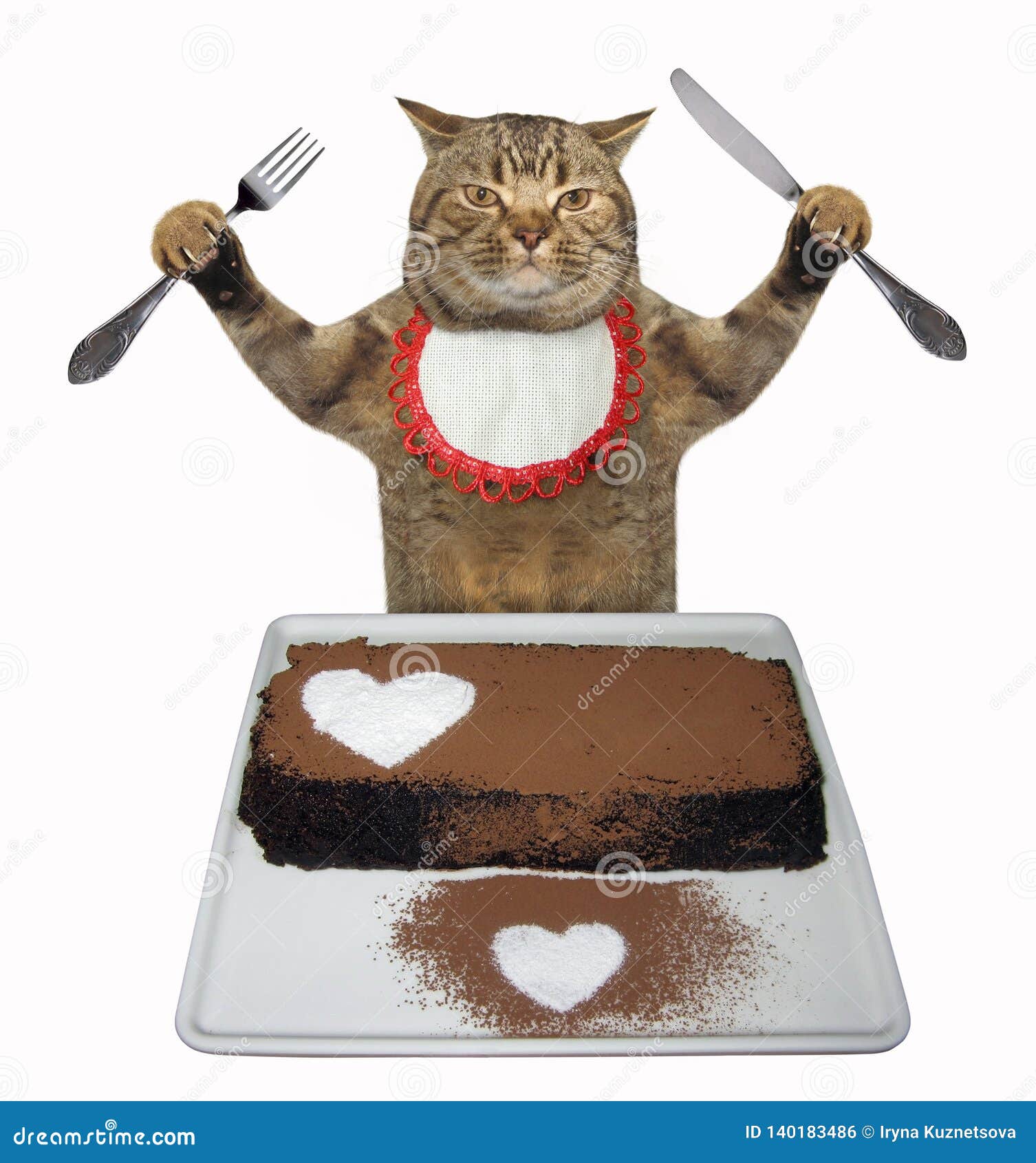 Cat Eating A Chocolate Cake Stock Photo Image of brownie, creative
