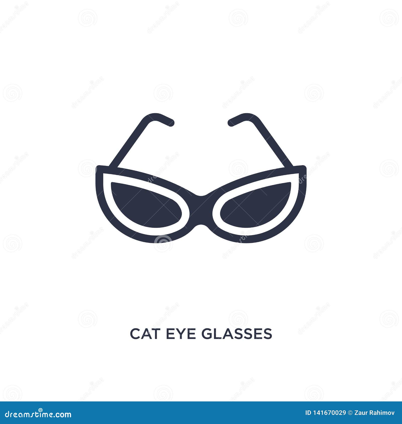 Cat Eye Glasses Icon on White Background. Simple Element Illustration