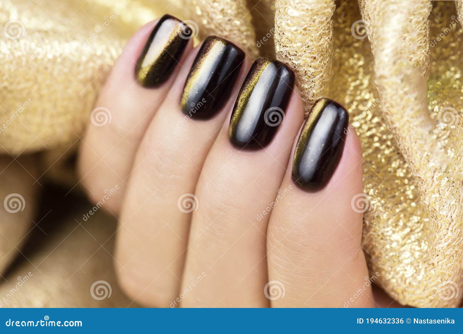 Cat Eye Nail Art. Manicure Golden Brown on a Gold Background Stock Photo - Image of hand, beautiful: 194632336 Cat Eye Nail Art. Manicure Golden Brown On A Gold Background Stock Photo - Image Of Hand, Beautiful: 194632336