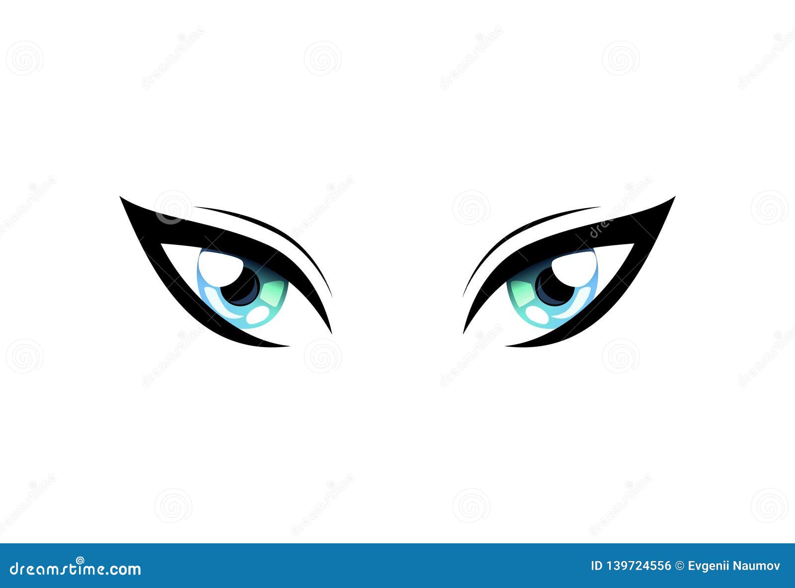 cat-eyes-hermosa-brillante-con-los-reflejos-de-luz-manga-japanese-style-vector-illustration-en-el-fondo-blanco-
