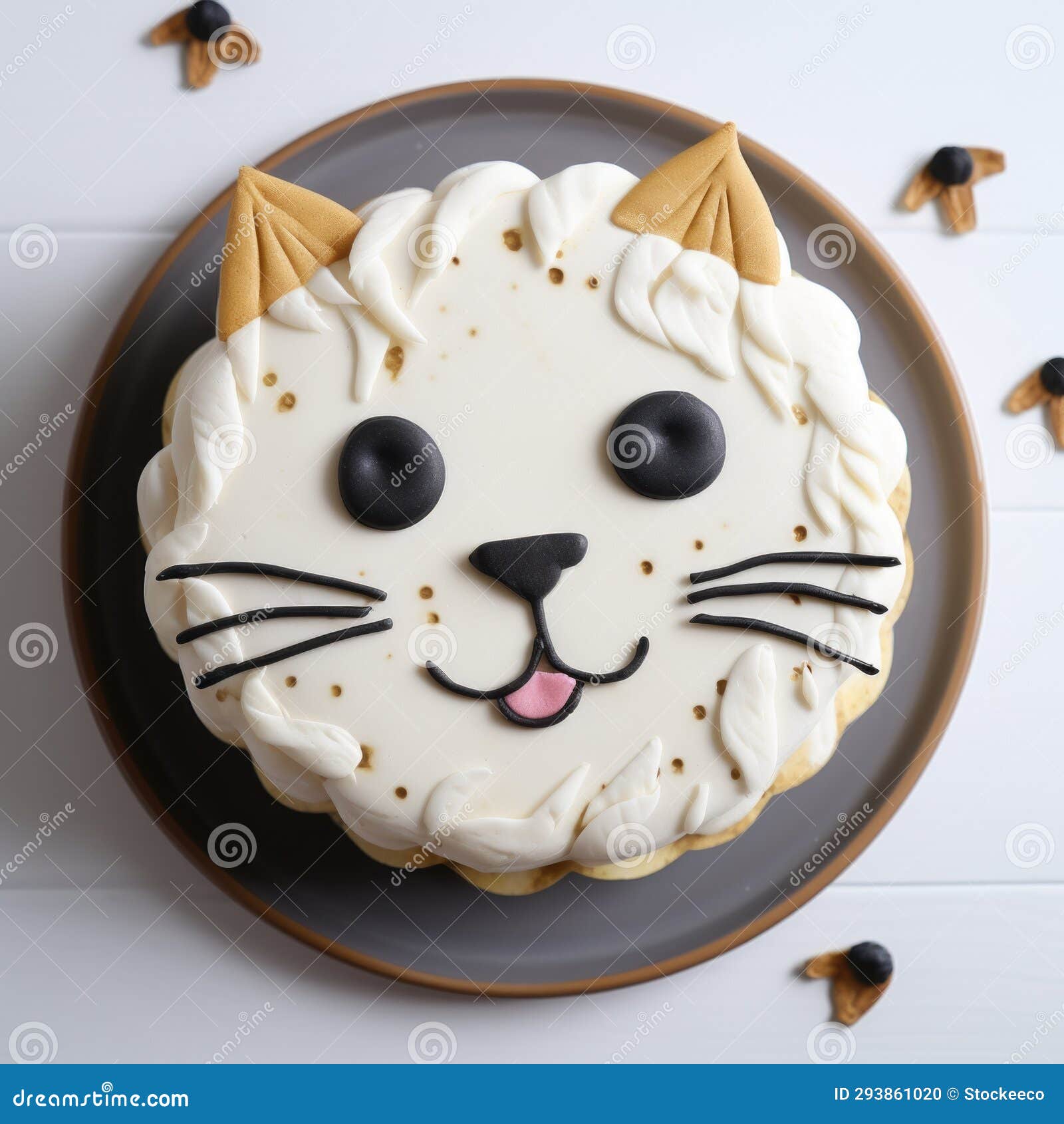 cat face cake: a delightful 2d creation with whimsical cat theme