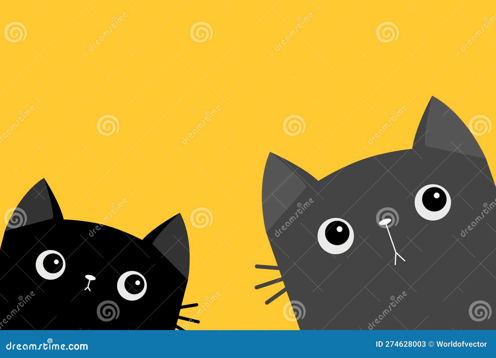 two cats facing each other vector illustration on white background