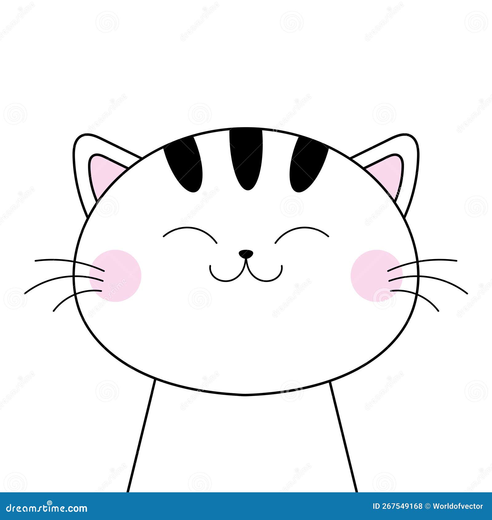 Cute cat face head icon cartoon funny character Vector Image