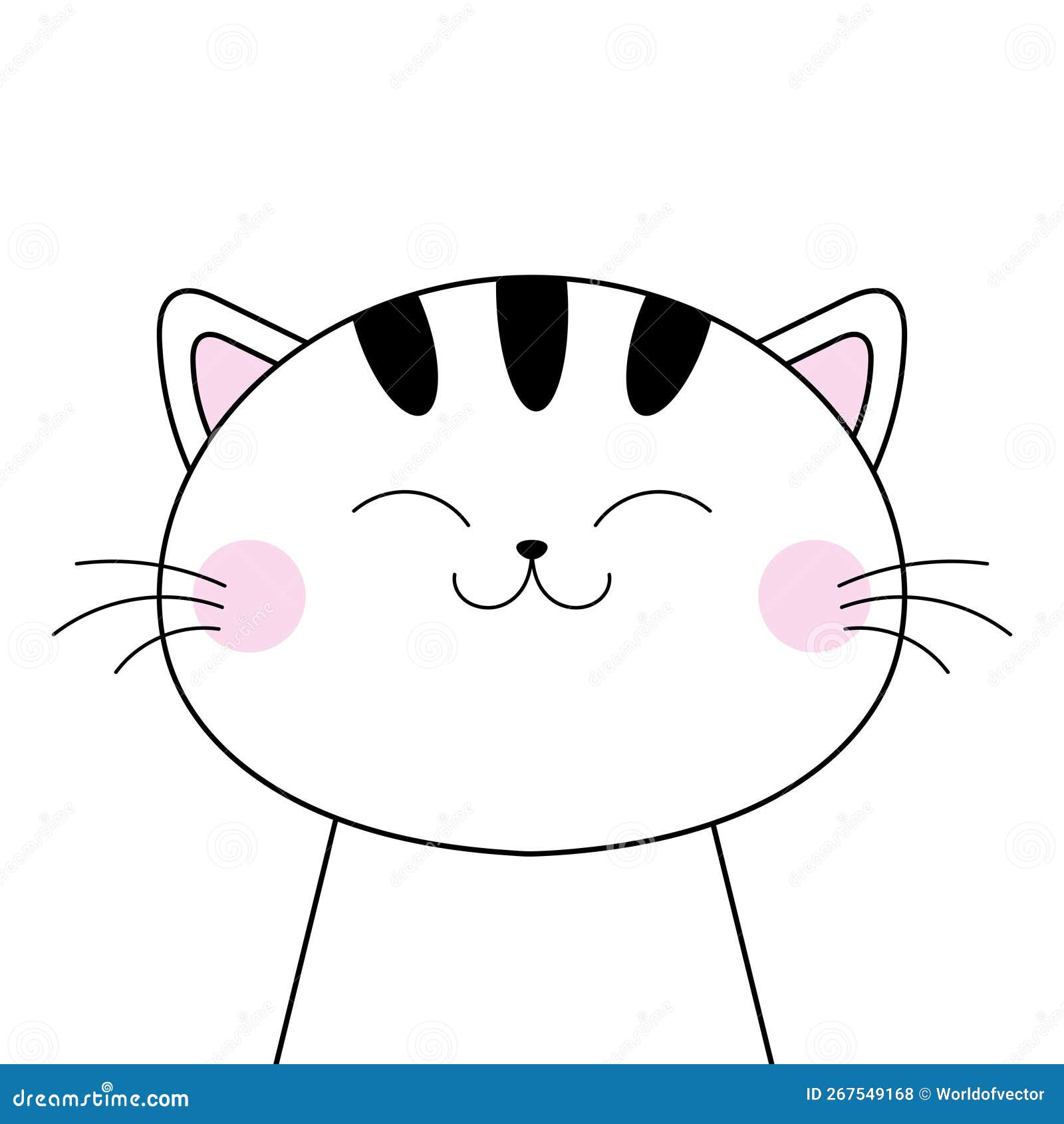 Black Cat Icon Cute Funny Cartoon Smiling Character Kawaii Animal