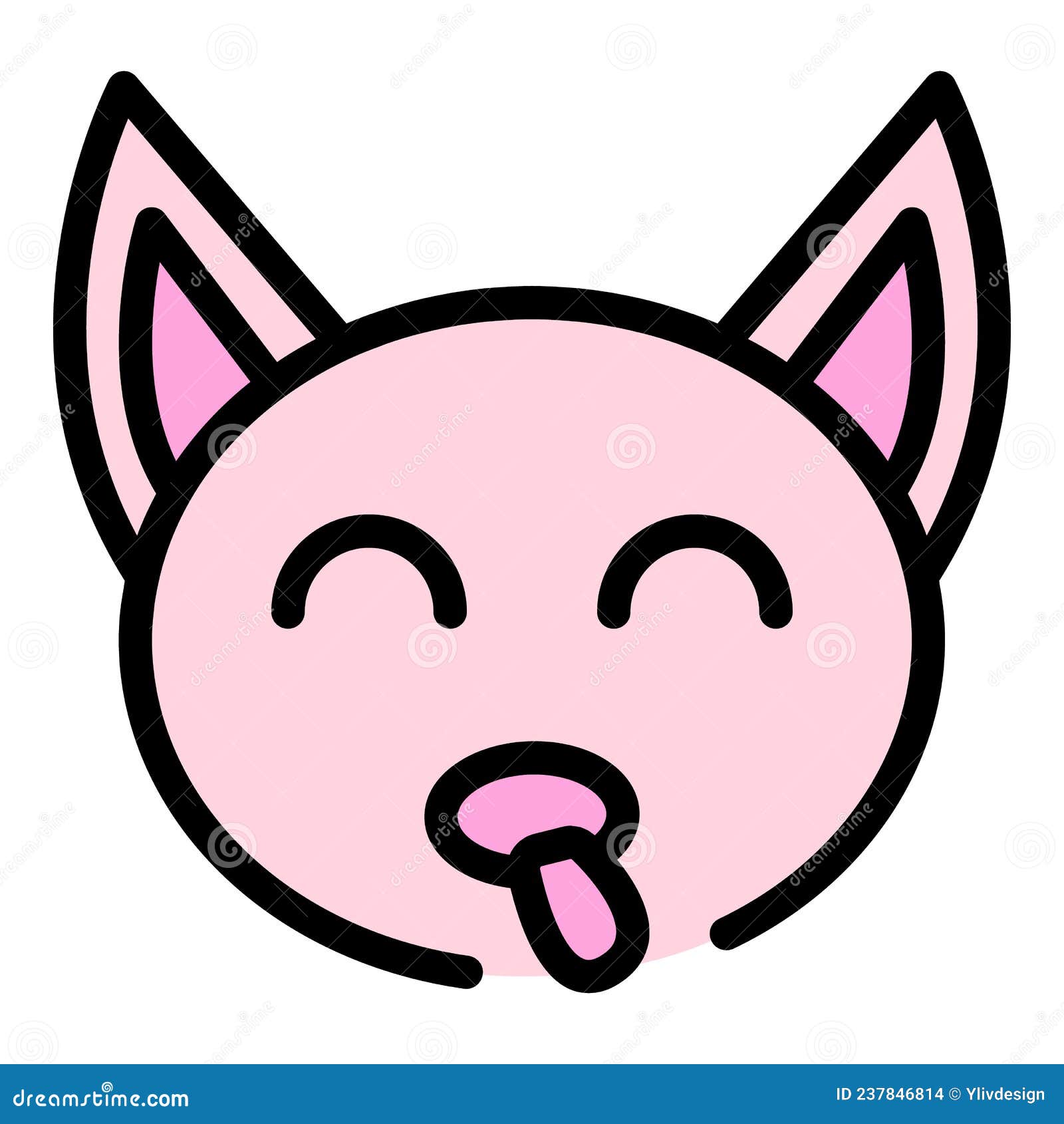 Cat Face Icon Color Outline Vector Stock Vector - Illustration of