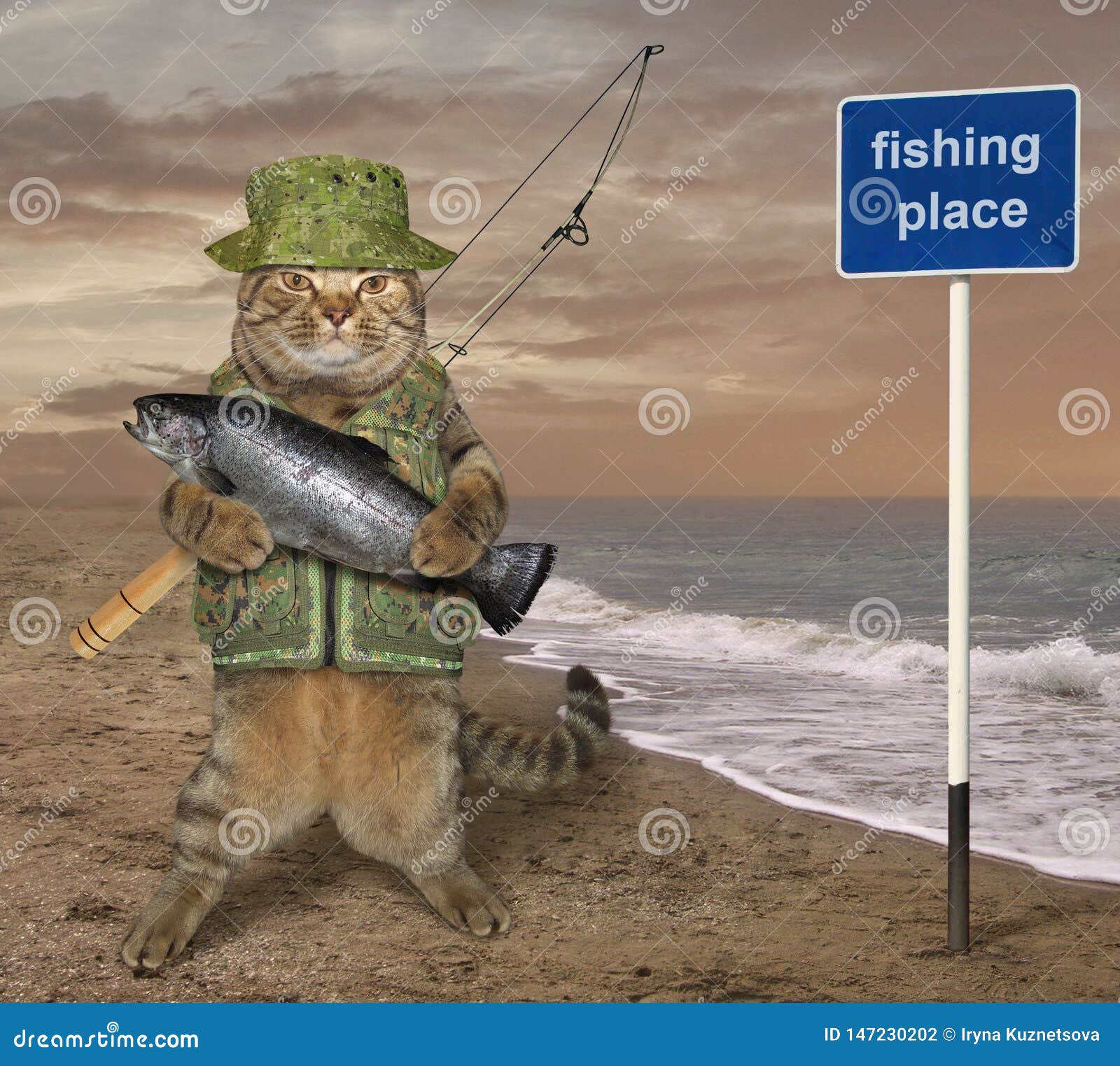 Cat Fisherman Stock Illustrations – 405 Cat Fisherman Stock