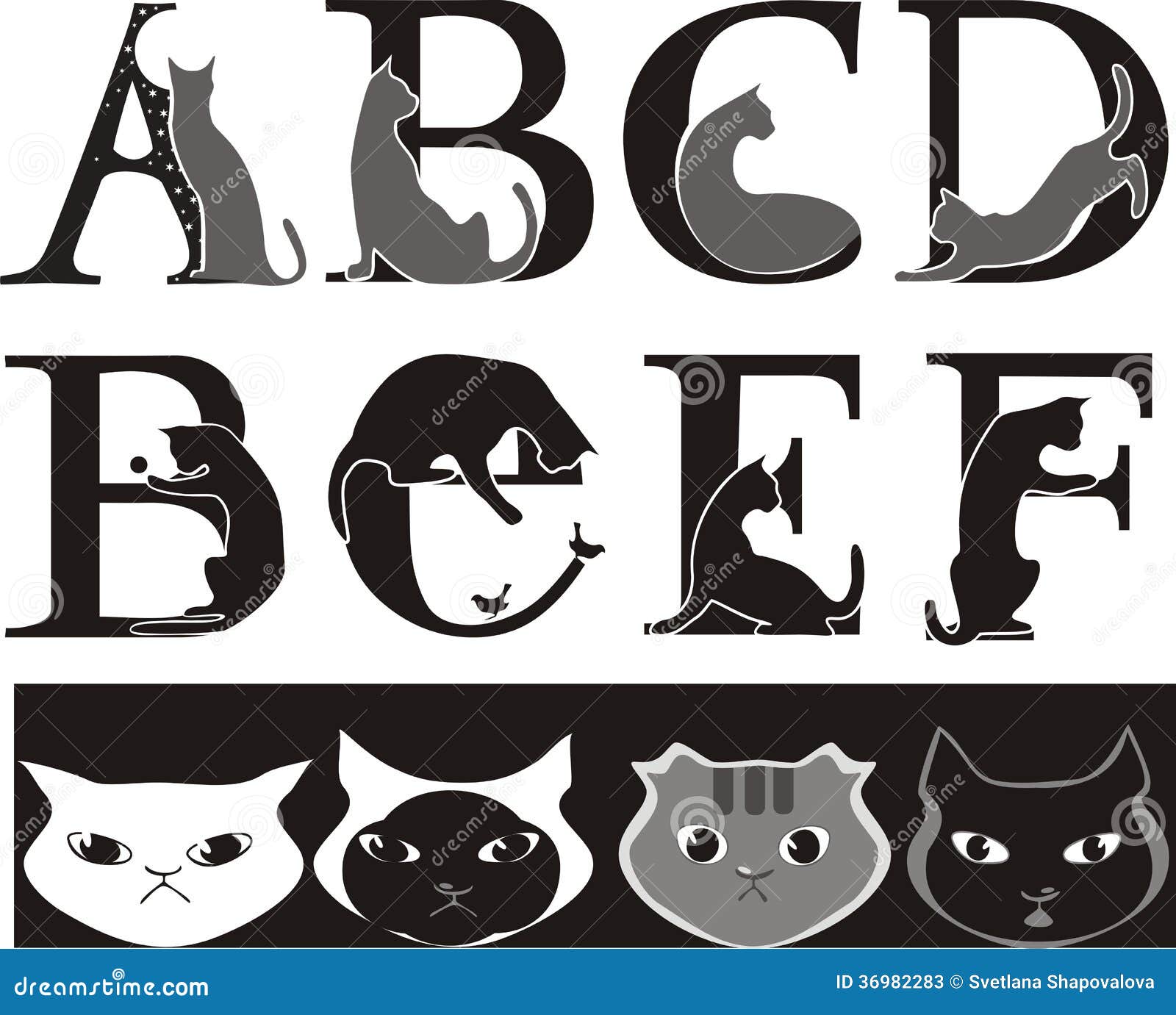 cat alphabet clipart - photo #15