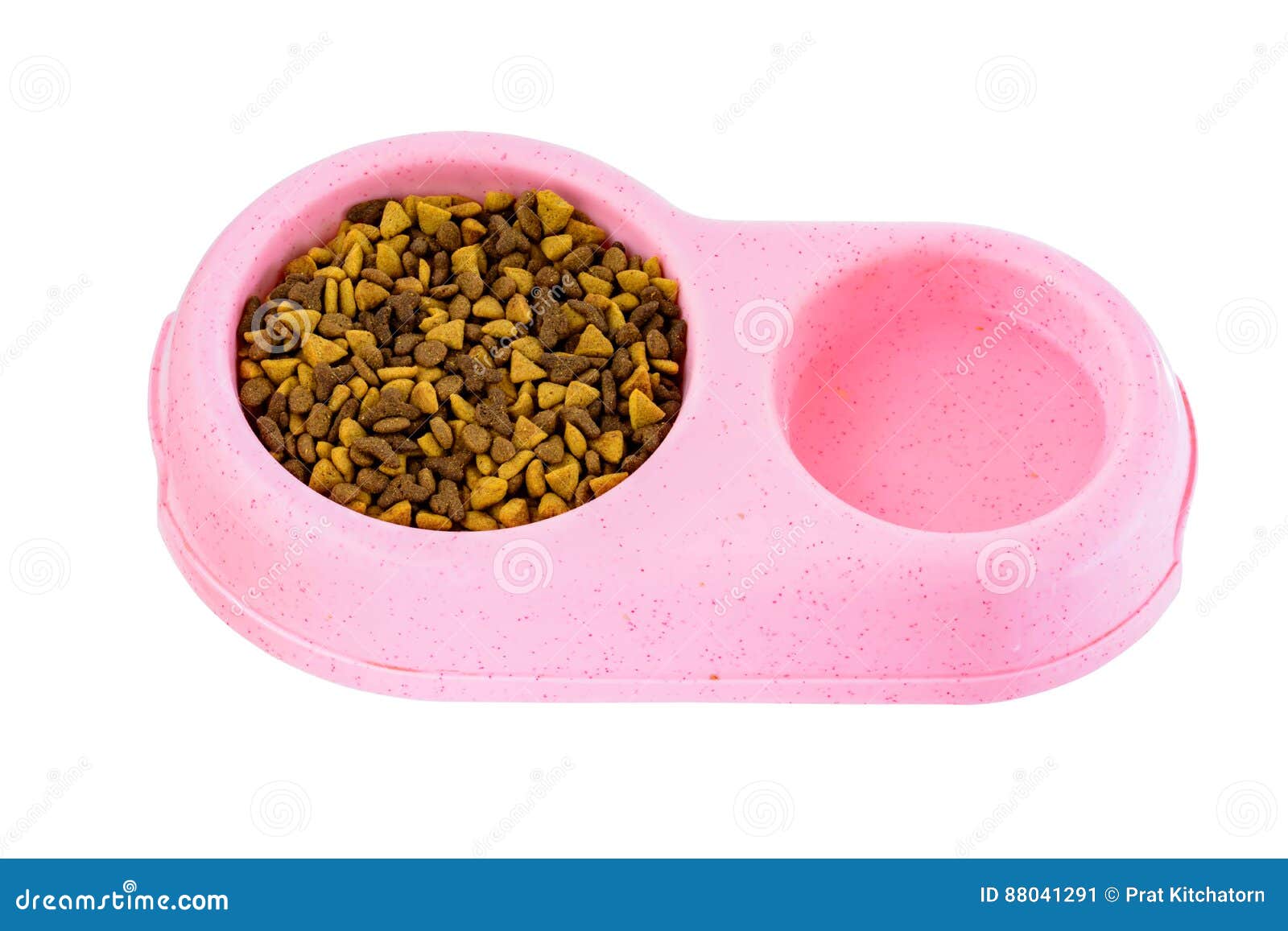 Cat Food in Pink Bowl Isolate Stock Image Image of health, lunch