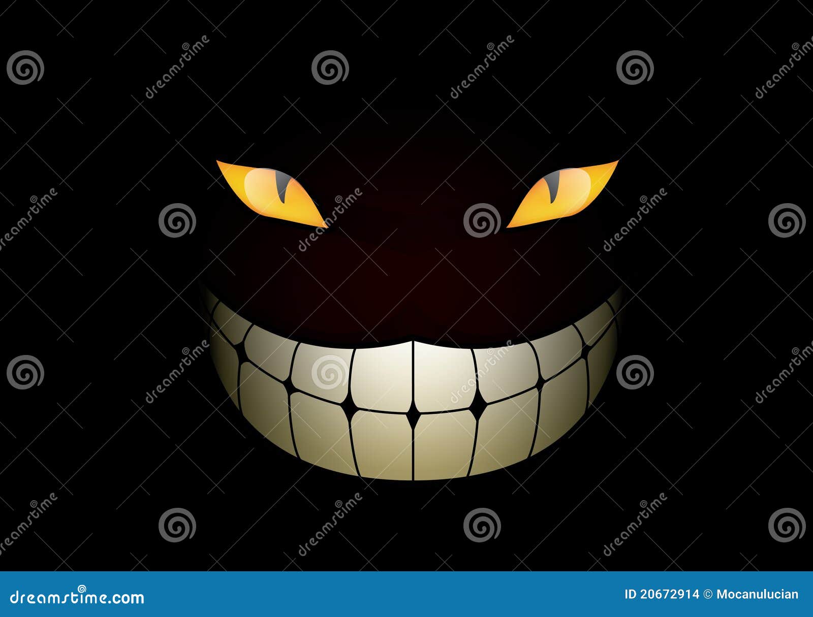 cat grin in the dark