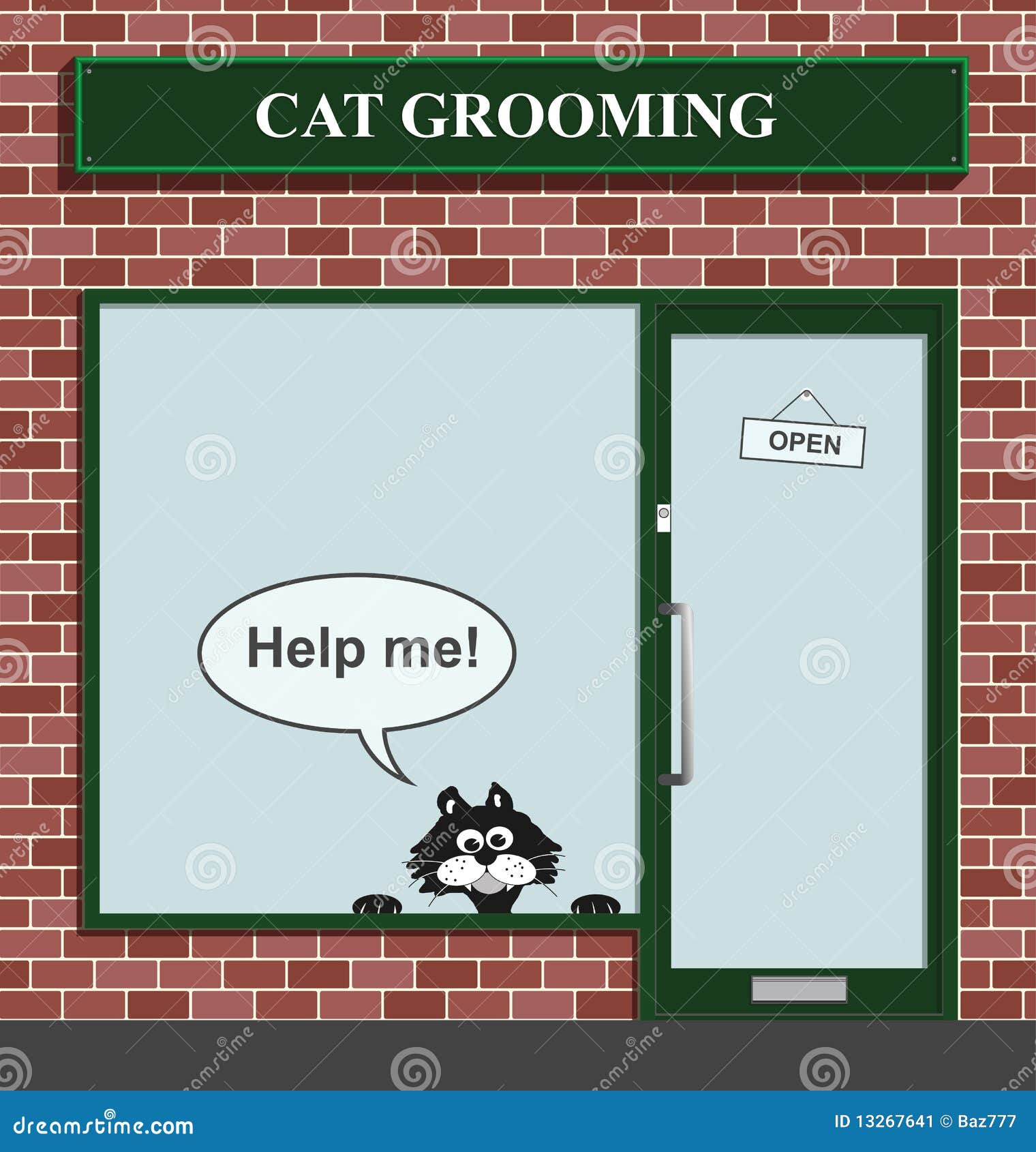 Cat grooming establishment stock vector. Illustration of pussycat