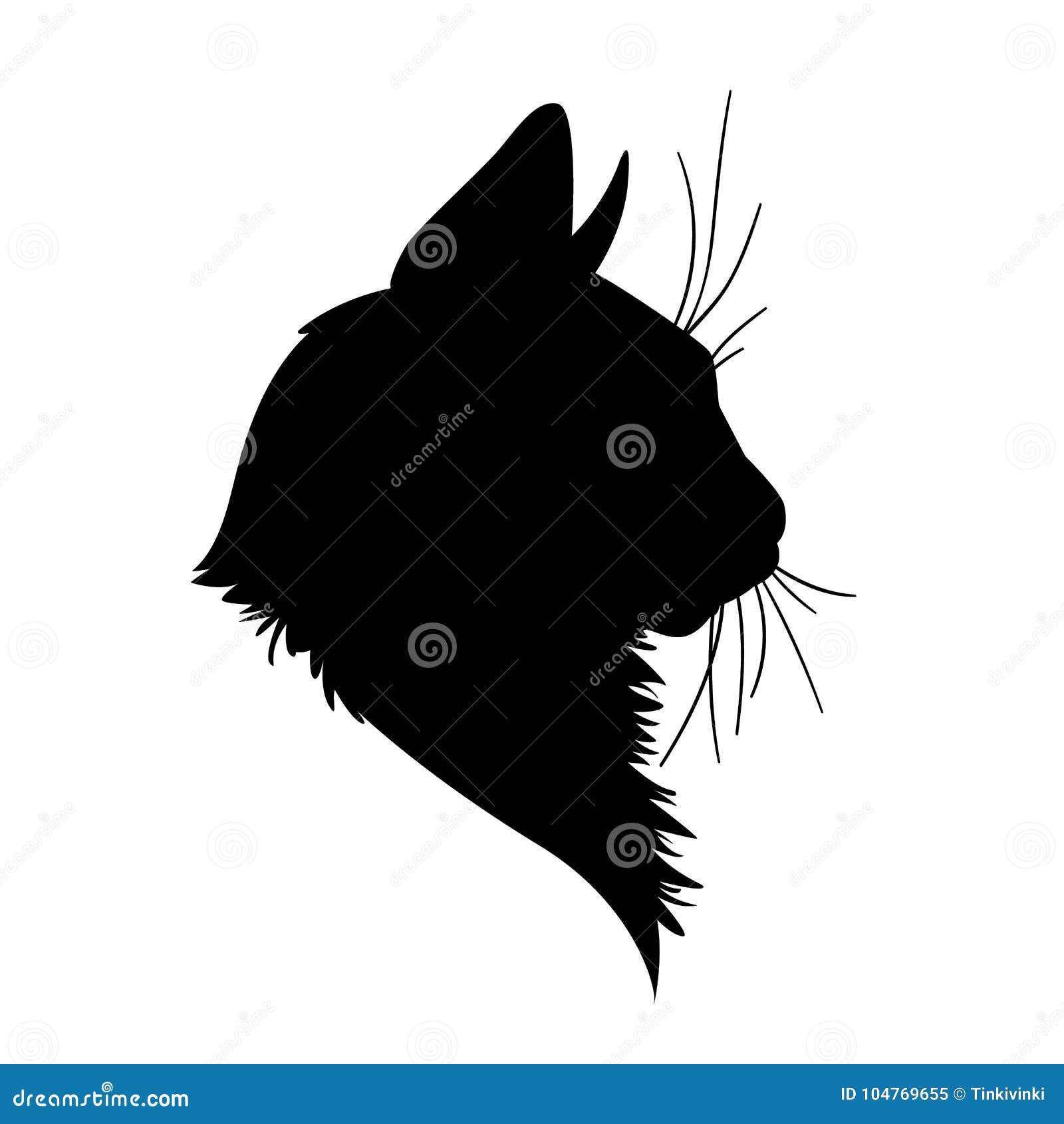 Cat head shape line icon. Vector illustration Stock Vector Image