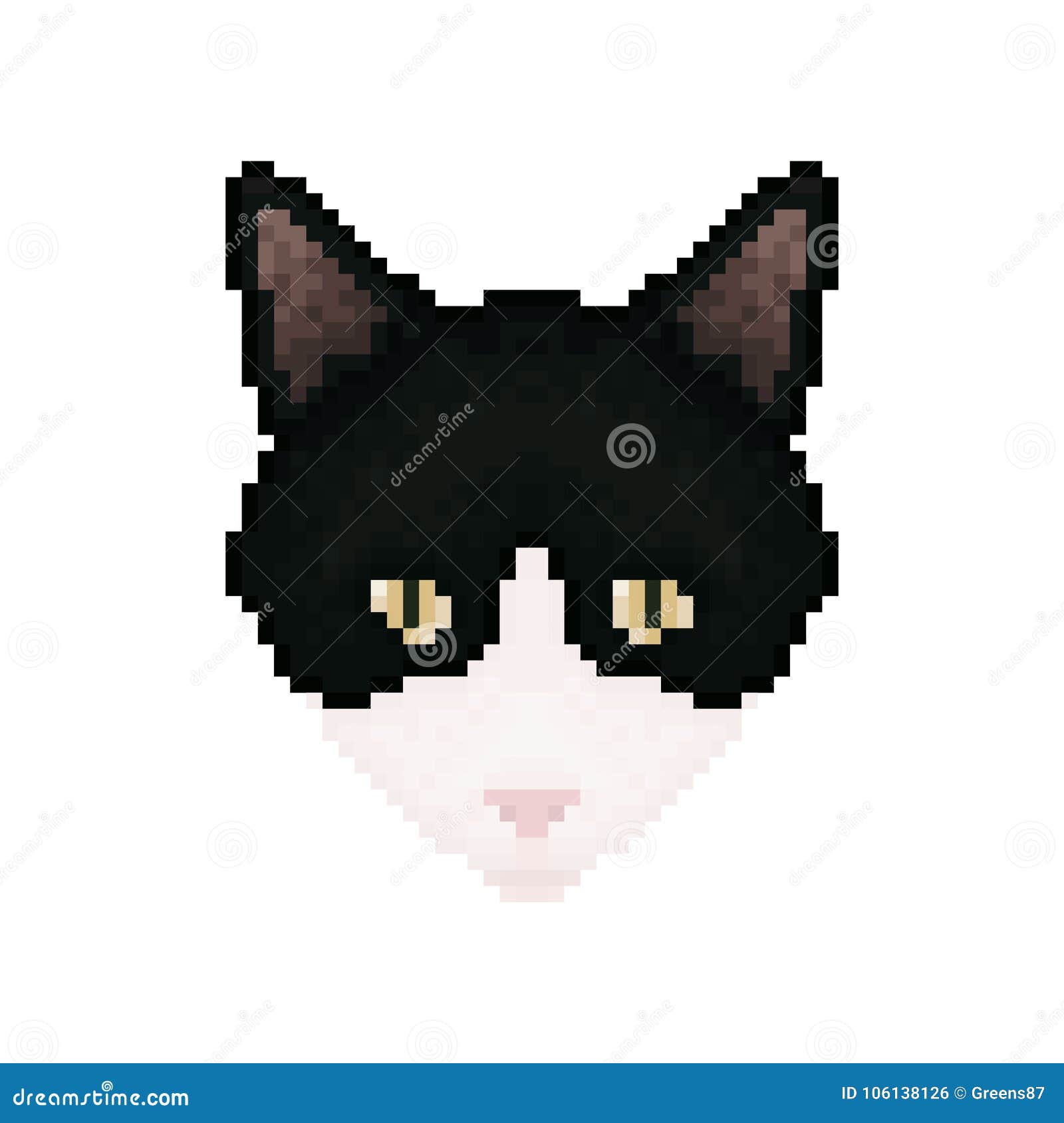 Vetor de gato em estilo pixel art