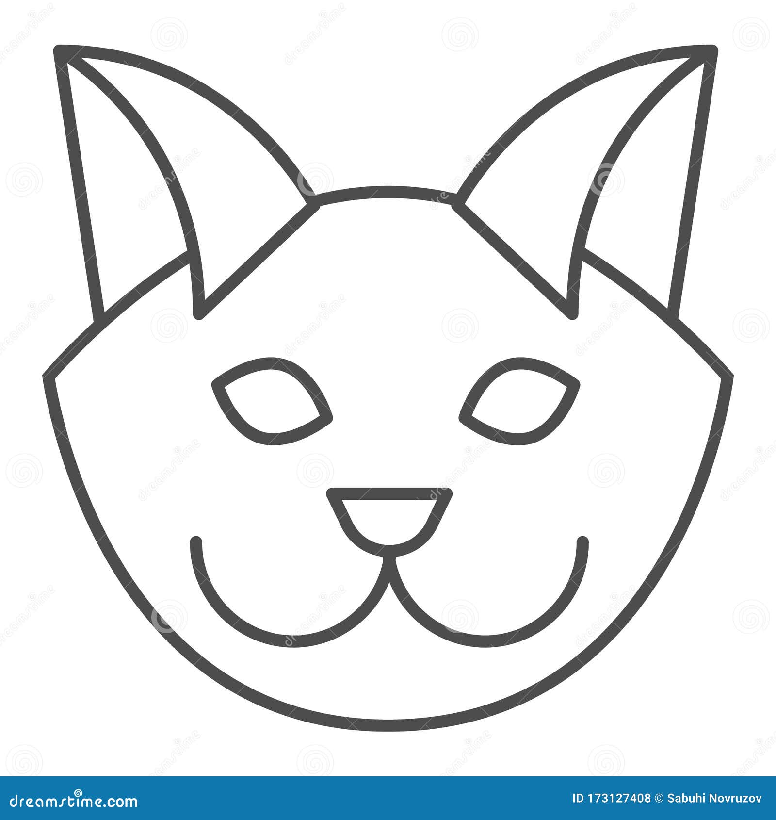 Cat head shape line icon. Vector illustration Stock Vector Image