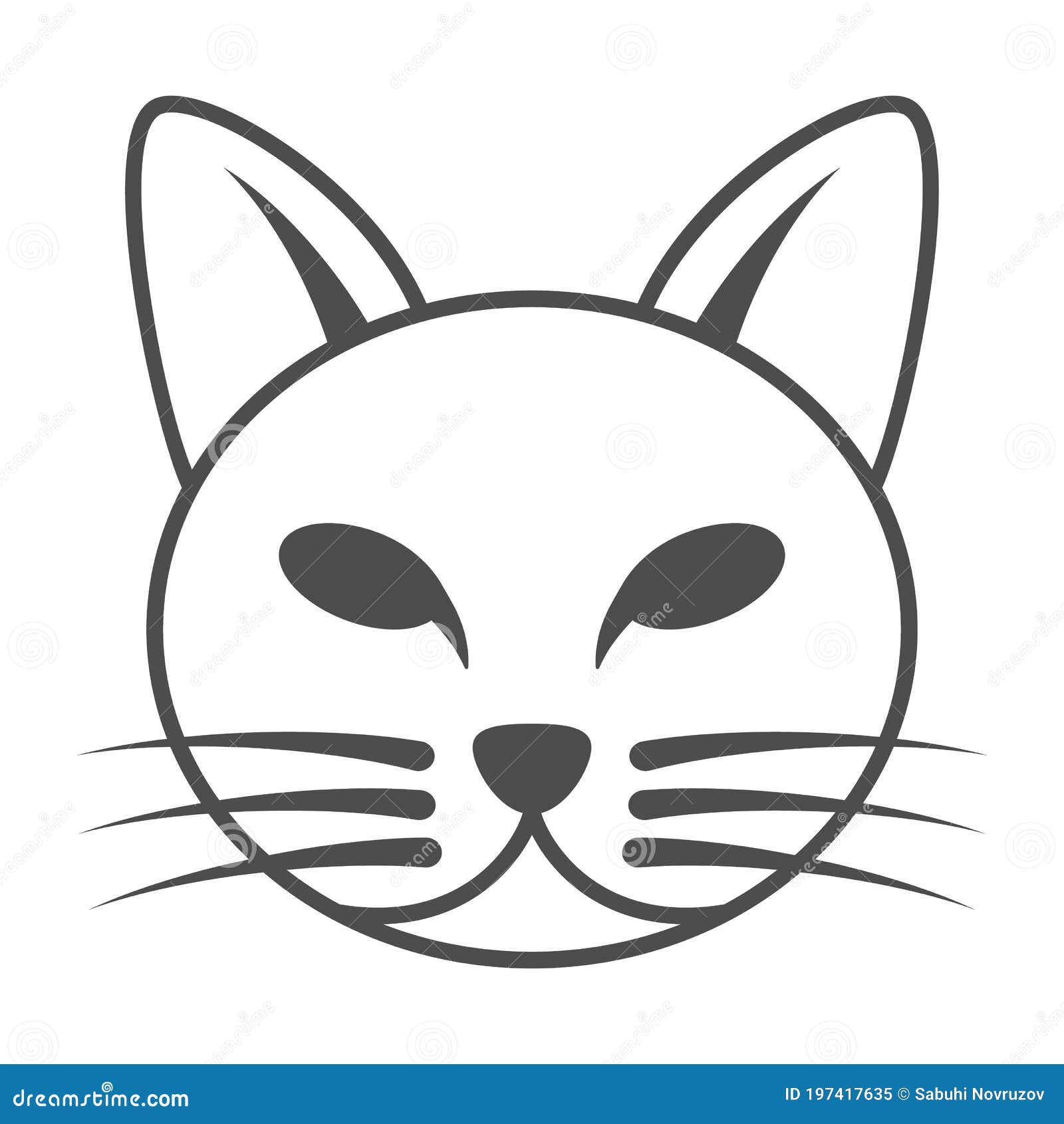 Cat head shape line icon. Vector illustration Stock Vector Image