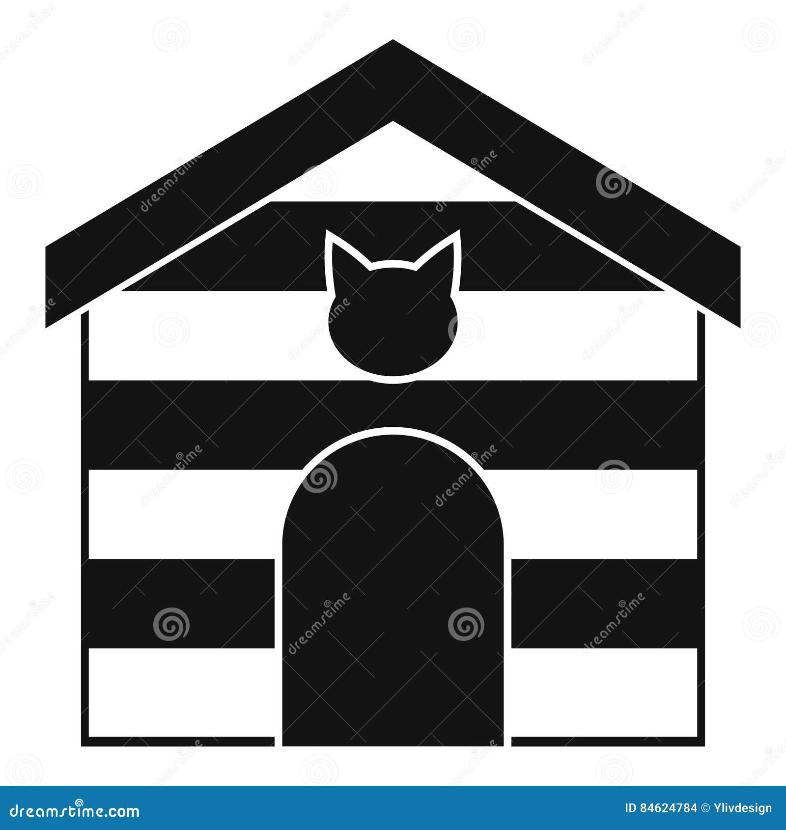 Cat House Icon, Simple Style Stock Vector Illustration of icon
