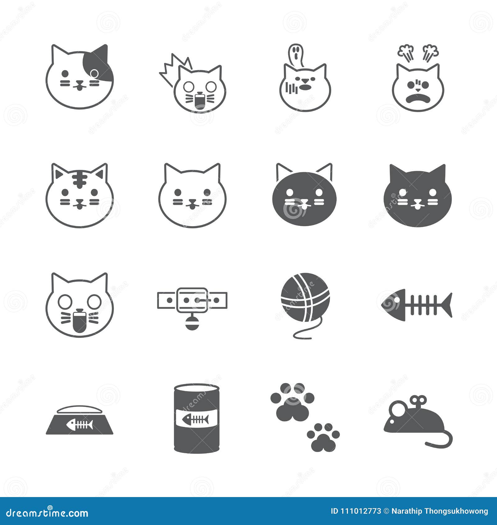 Cat icon set - Stock Illustration [68787648] - PIXTA