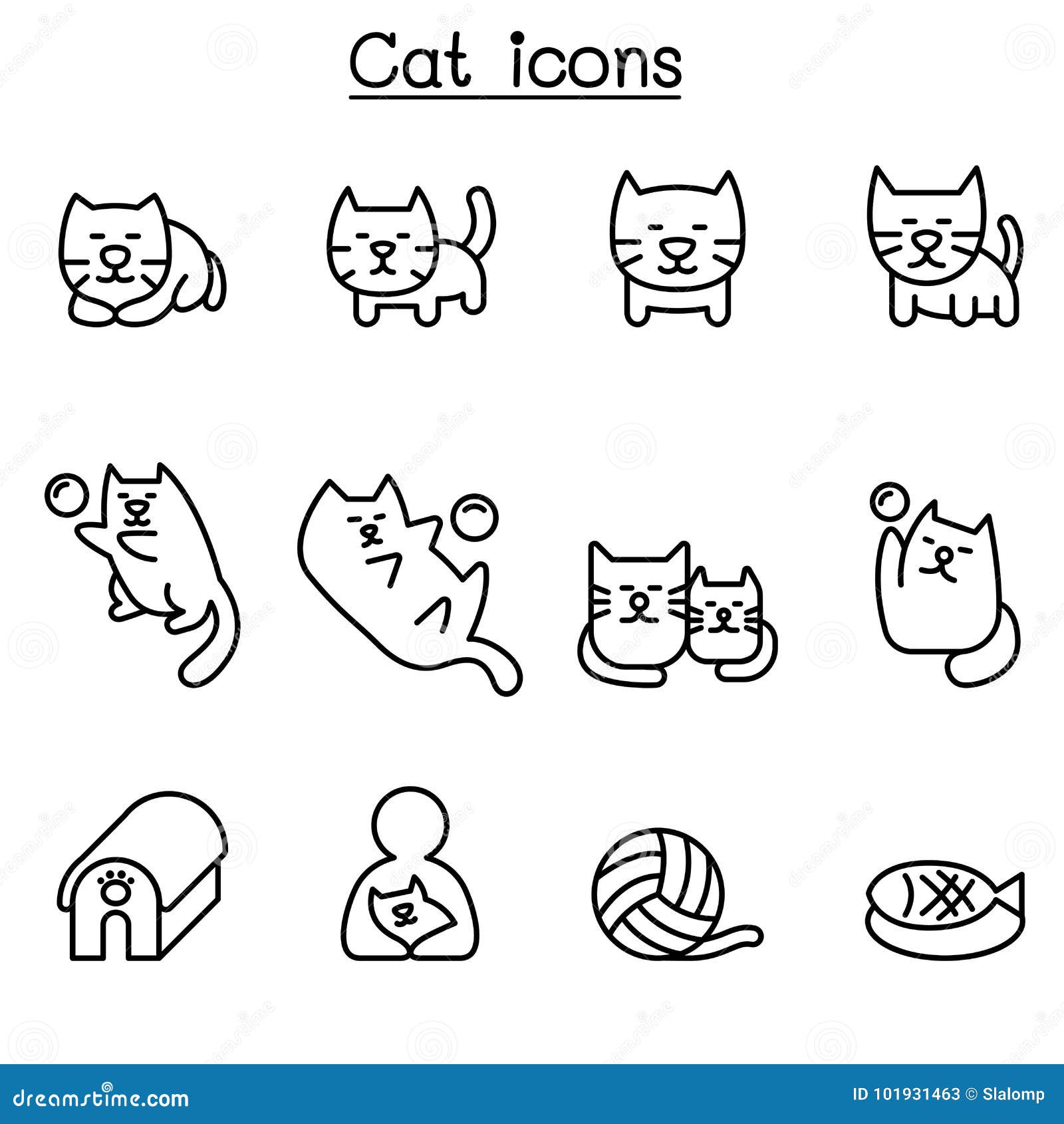 Pair of Cats Icon - Download in Glyph Style