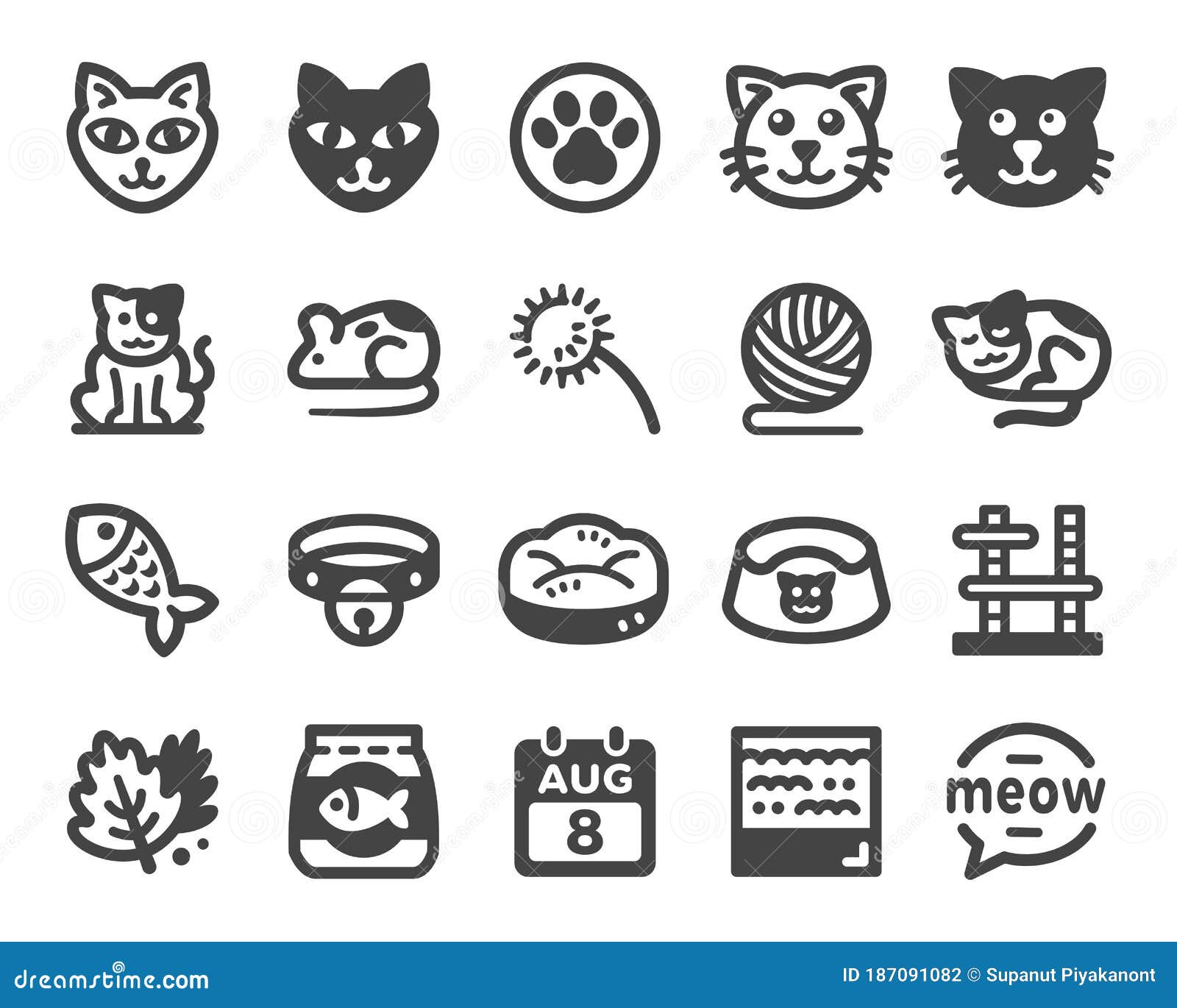 Cat Icon Set Stock Illustrations – 81,472 Cat Icon Set Stock