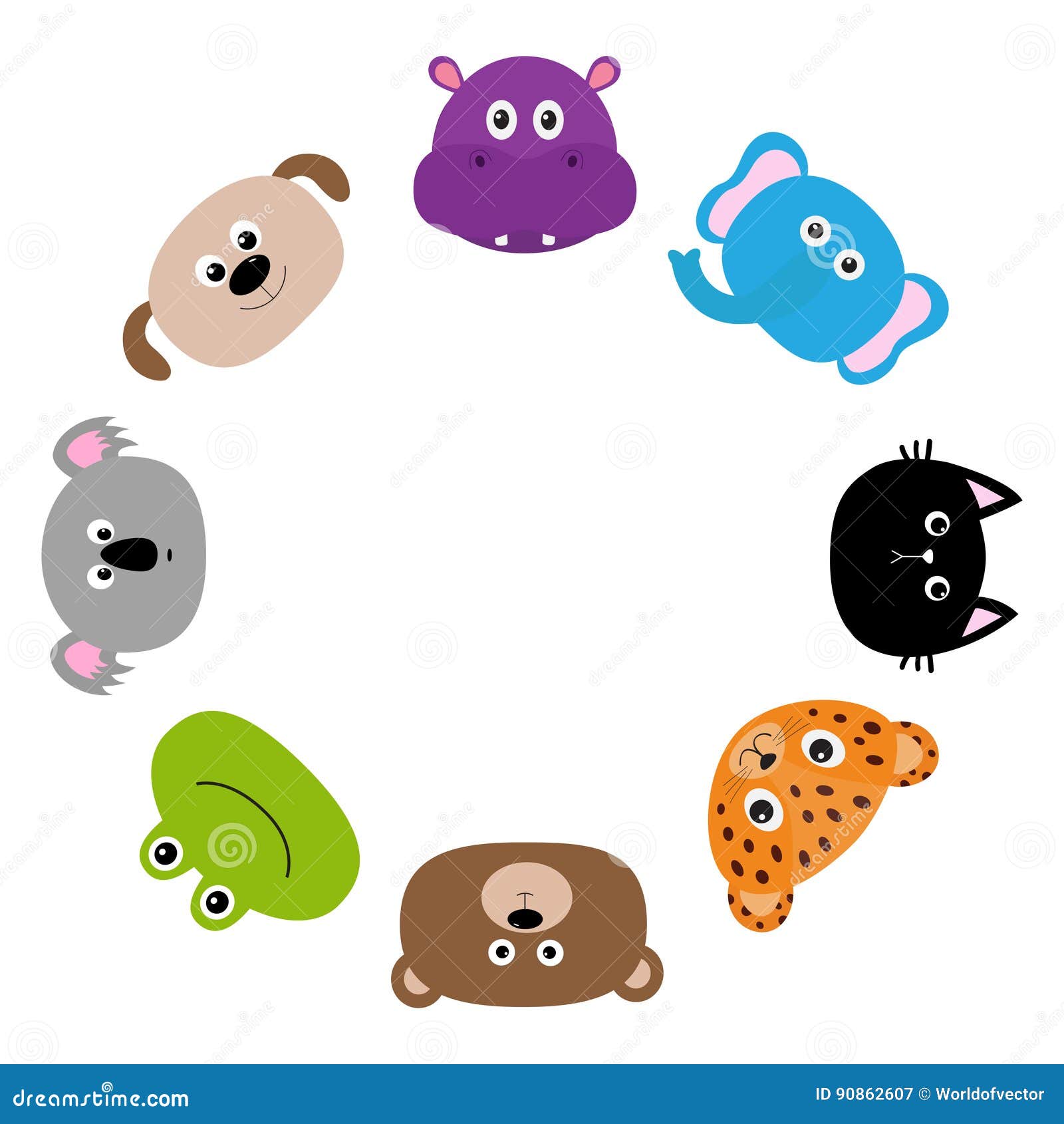 Cat, Jaguar, Dog, Hippopotamus, Elephant, Bear, Frog, Koala. Zoo Animal Head Face. Cute Cartoon Character Set. Round Circle Frame. Stock Vector - Illustration of cartoon, cute: 90862607 Cat, Jaguar, Dog, Hippopotamus, Elephant, Bear, Frog, Koala. Zoo Animal Head Face. Cute Cartoon Character Set. Round Circle Frame. Stock Vector - Illustration of cartoon, cute: 90862607