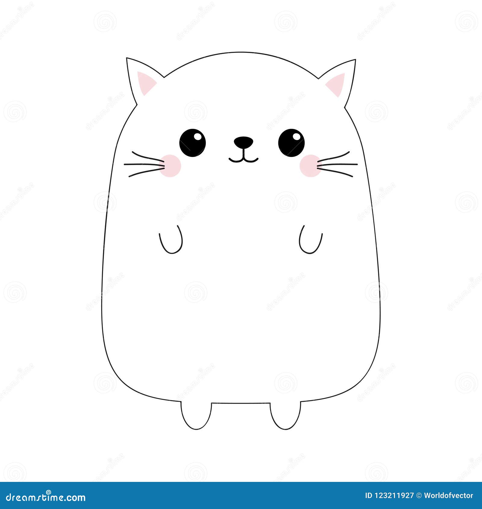 Cute Cat Icon. Gray Kitten Face Head Silhouette. Funny Kawaii