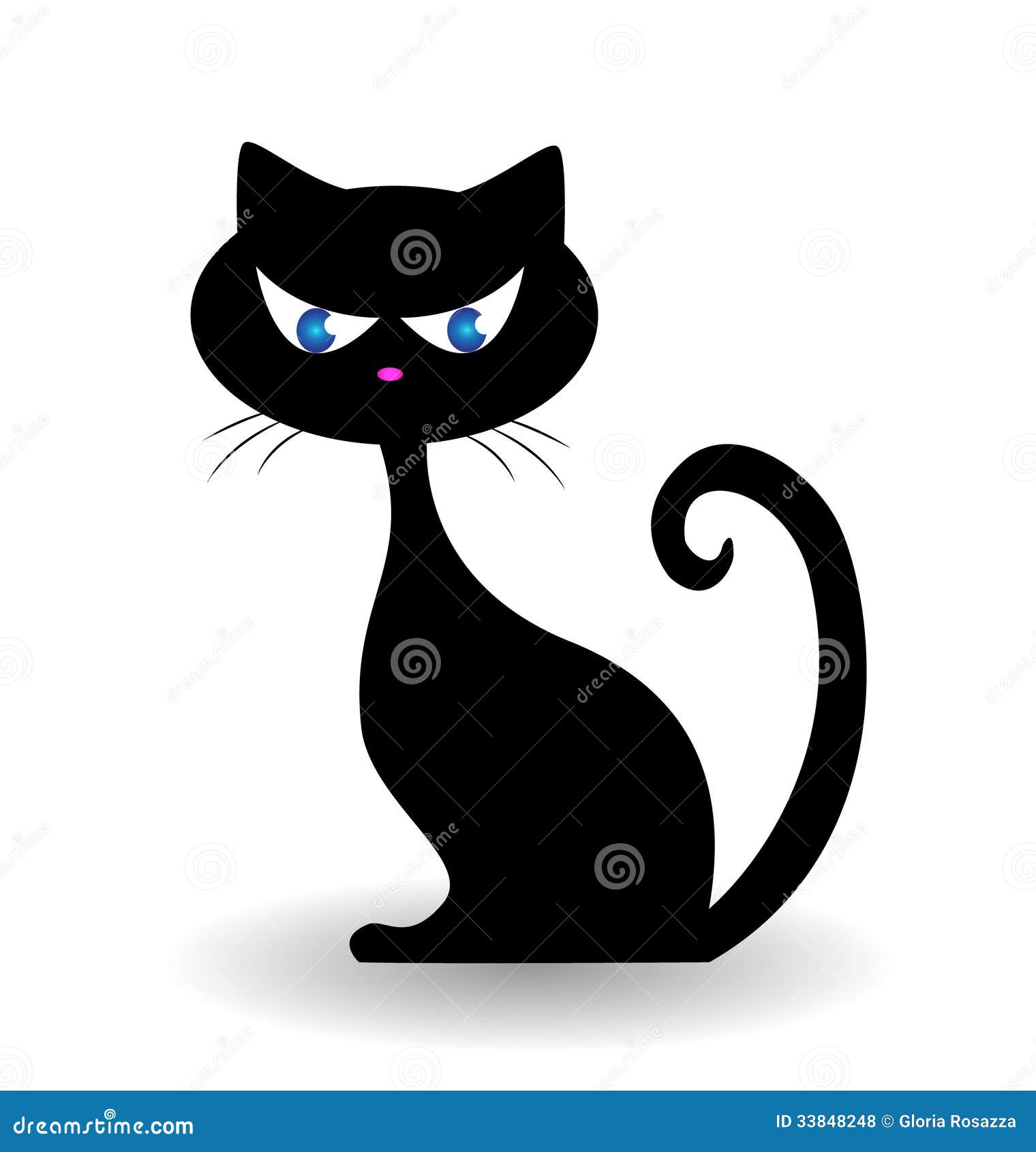 Illustrations Of Black Cat Action Logo On White Background