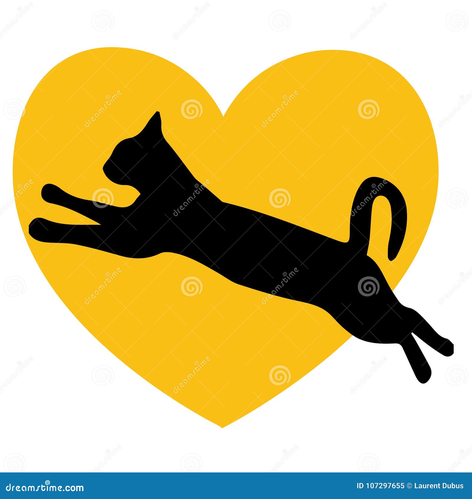 cat love heart yellow logo