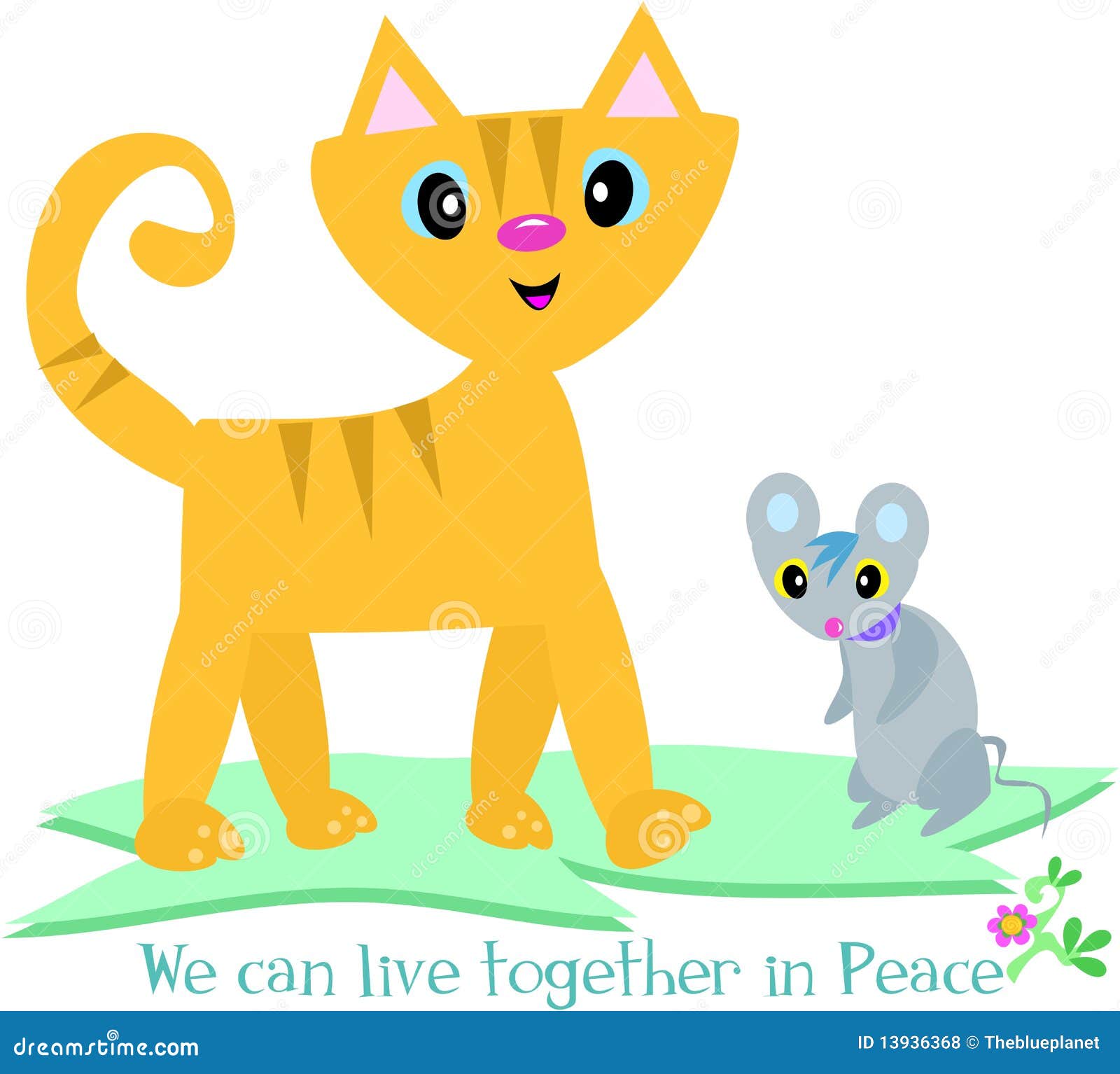 Cat and Mouse Can Live in Peace Stock Vector Illustration of animal