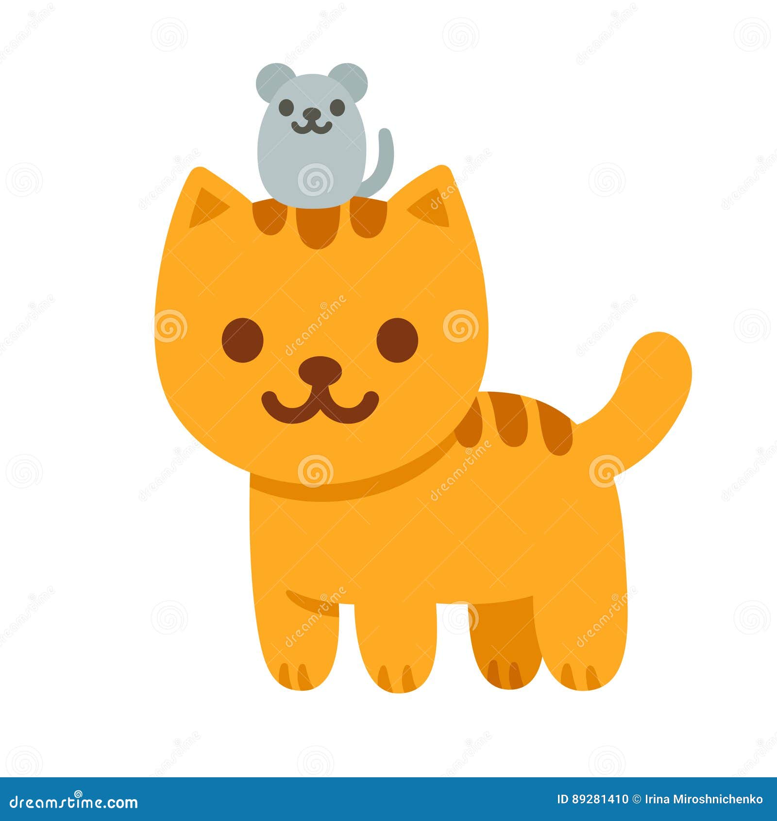 Cat and mouse cartoon stock vector. Illustration of icon - 89281410