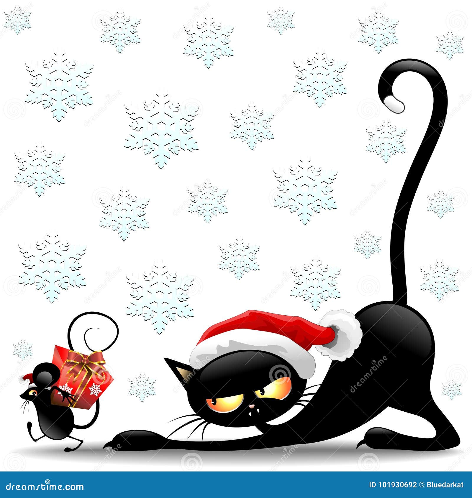 Cat And Mouse Christmas Fun Cartoon Characters Stock Vector Illustration Of Funnycharacters Comic