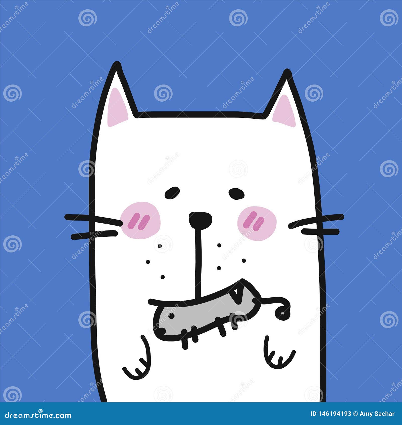 Cat With Mouse In Mouth Cartoon Vector Illustration Stock Vector Illustration Of Mammal Isolated