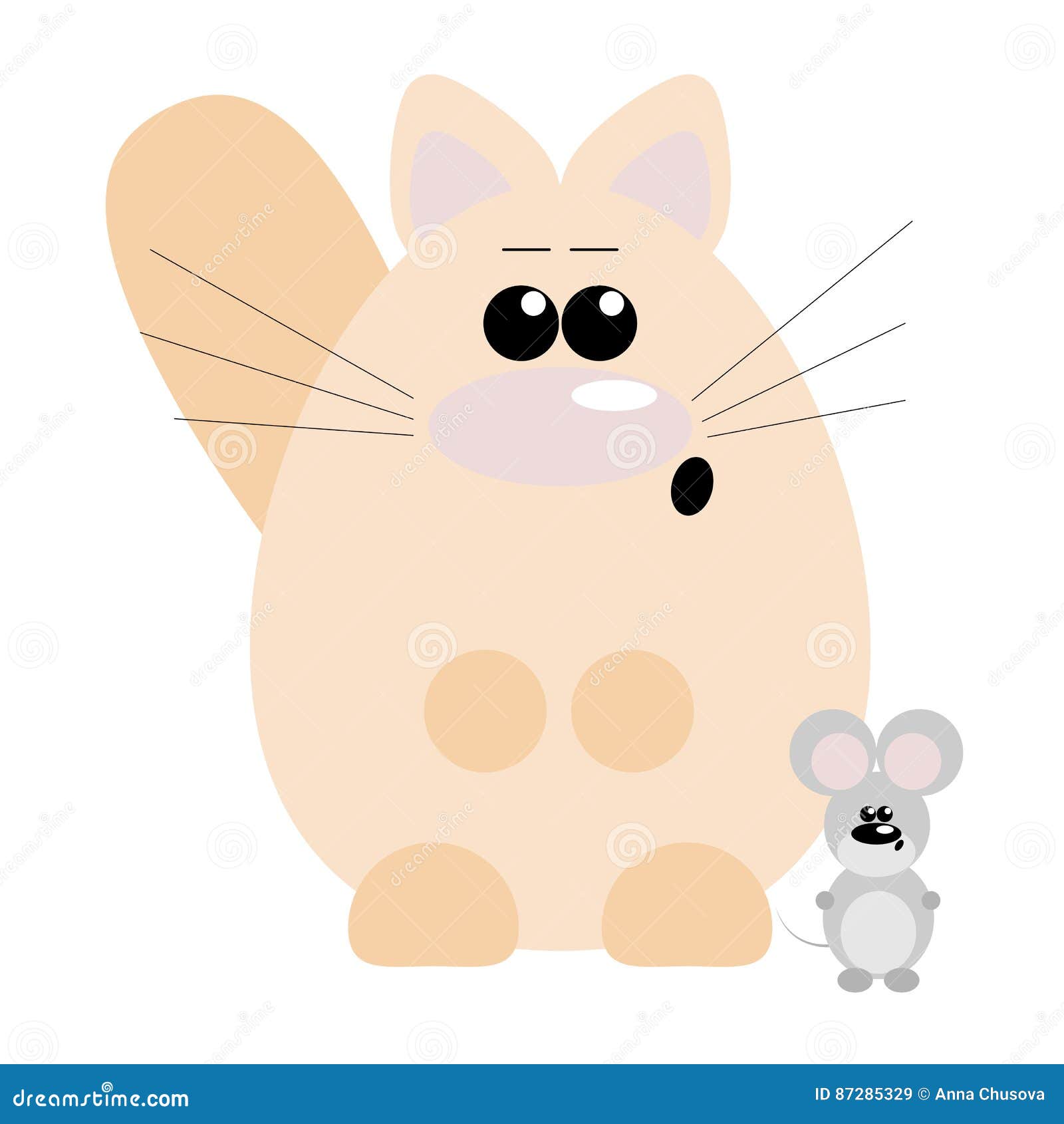 Cat and Mouse Surprised stock vector. Illustration of vector 87285329