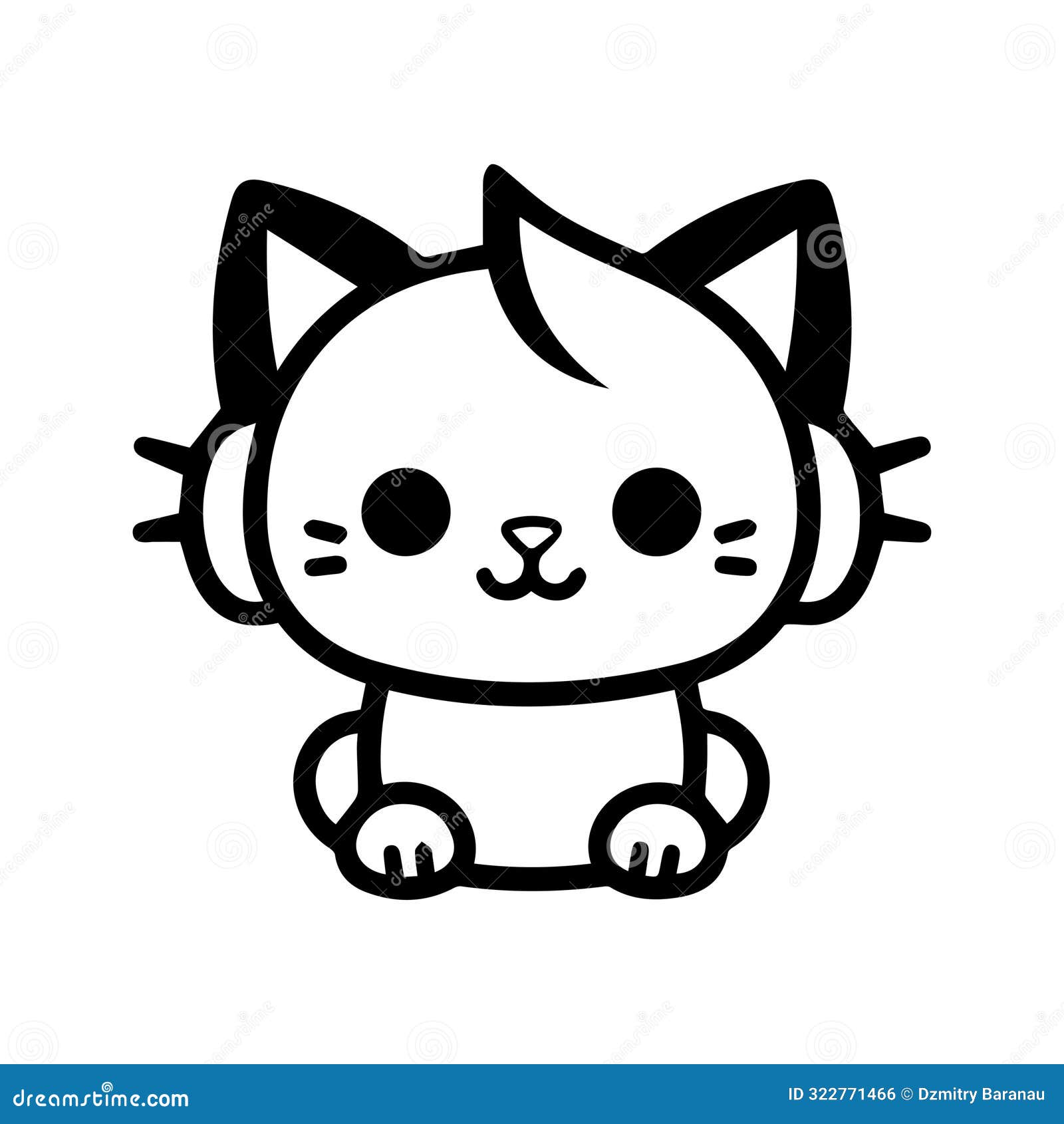 cat music logo or modern line icon.  line art and icon  with bold outline. black and white pixel perfect minimalistic