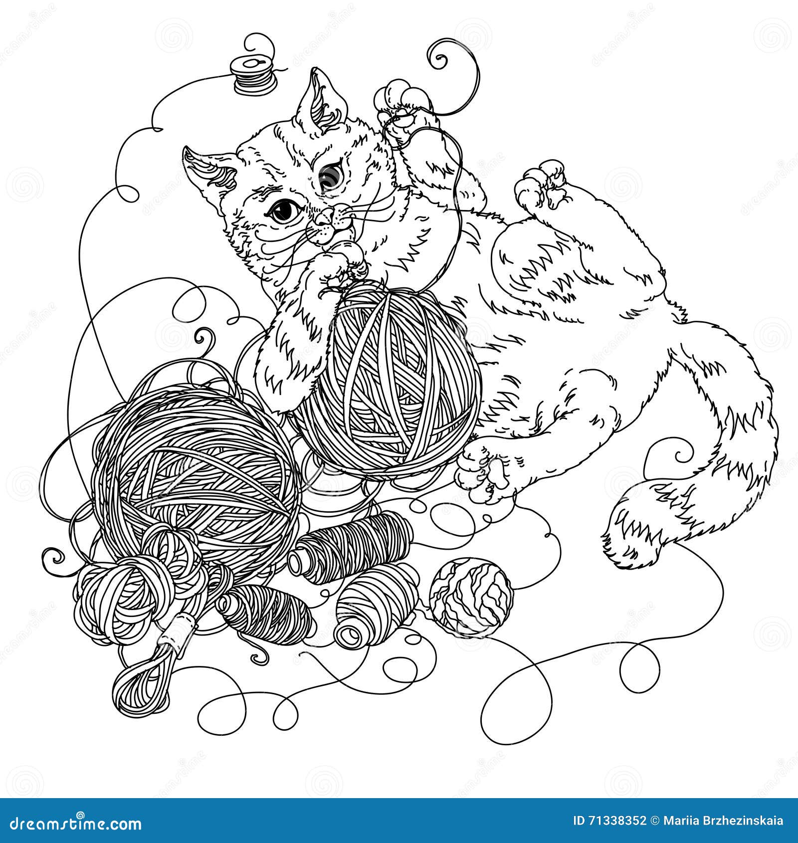 Cat for needlework stock vector. Illustration of graphic - 71338352