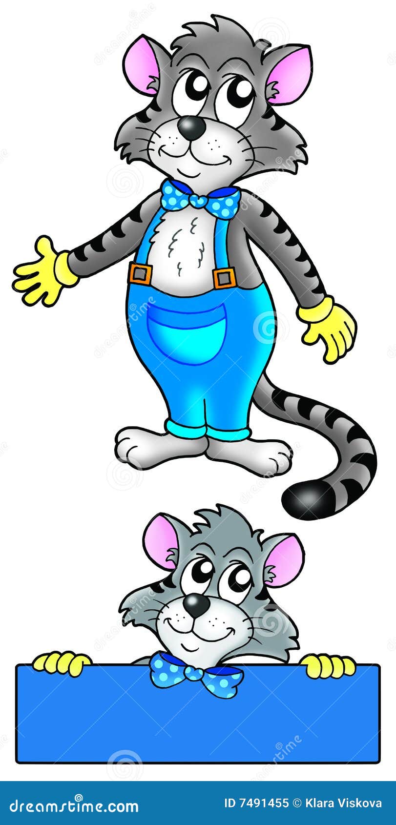 Cat in overalls stock illustration. Illustration of overalls 7491455