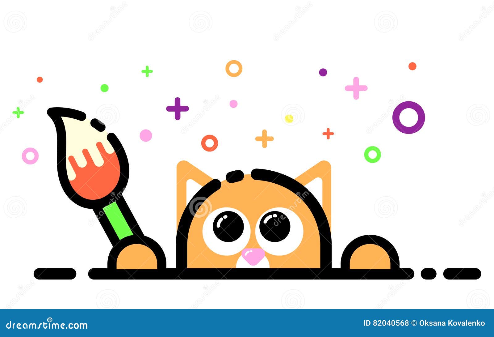 cat with paintbrush logo cat with paintbrush logo