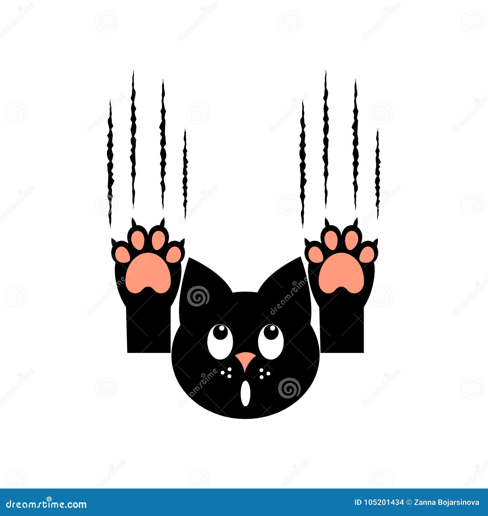 Cat Paw Print With Scratches. Stock Vector - Illustration ...