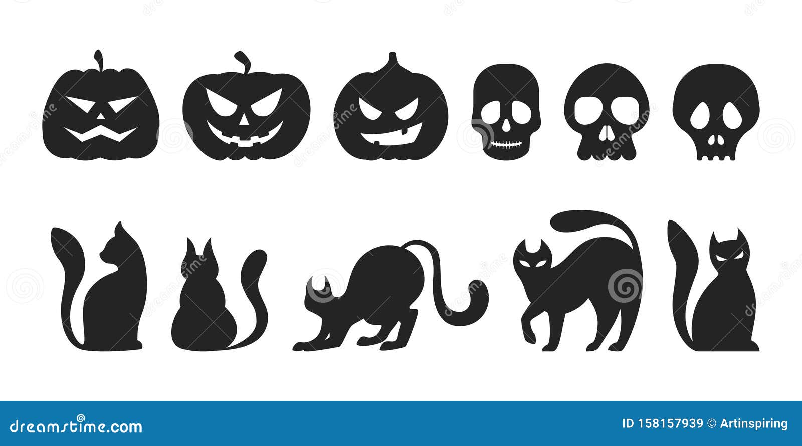 Black Cat Icon Element Set Halloween Stock Vector (Royalty Free) 725019526