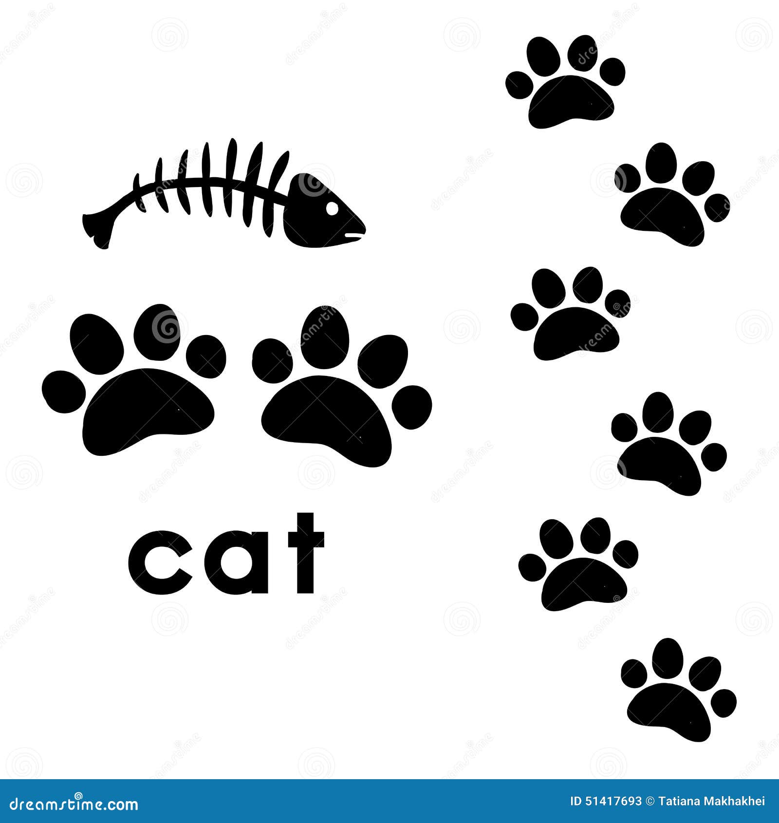 Cat�s Paw Prints Stock Vector Image 51417693