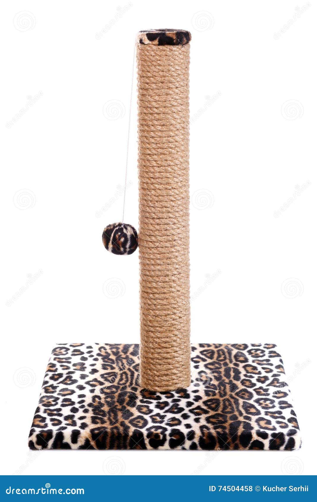 Cat Scratching Post on a White Background Stock Photo Image of stand