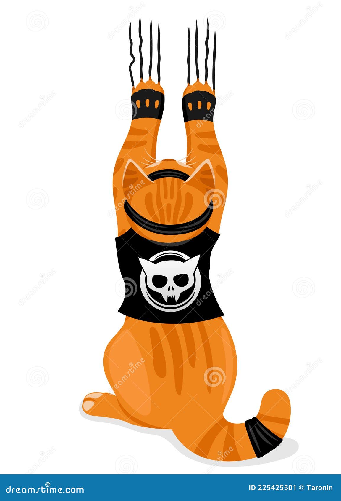 Cat scratching the wall. stock vector. Illustration of scratch 225425501