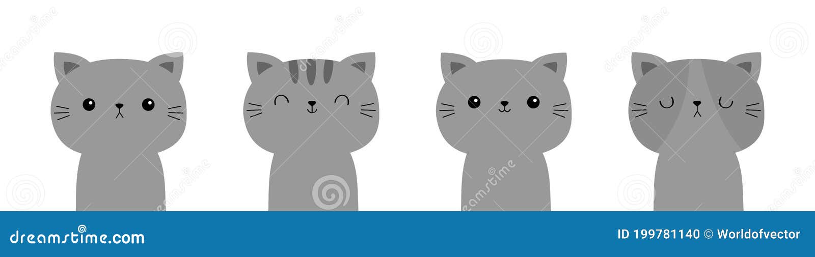 Funny Cats Clipart Cute Cat Clip Art Kawaii Kitten Kitty Icons 