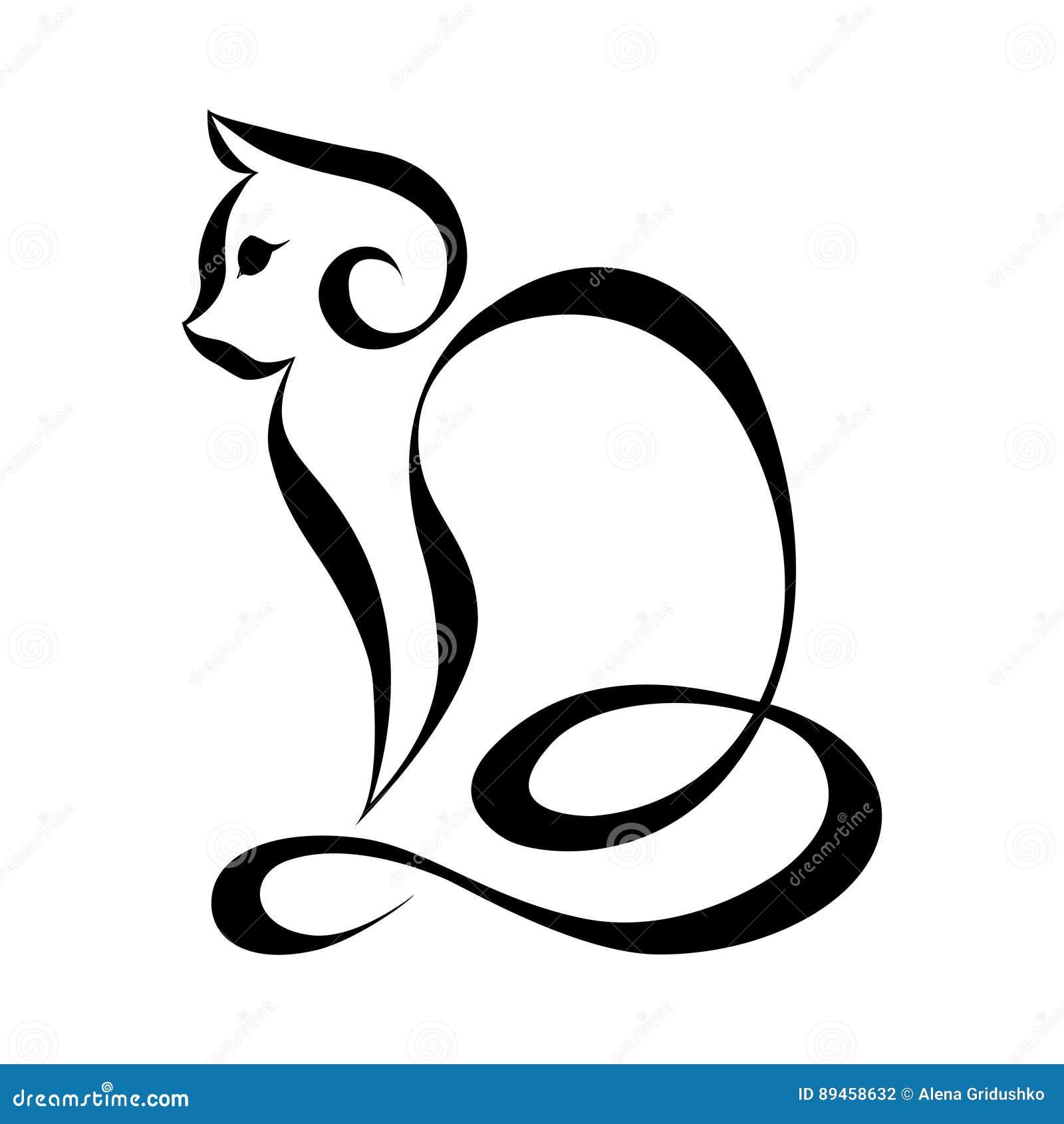 Web line icon. Silhouette of cats; cat Stock Vector Image & Art