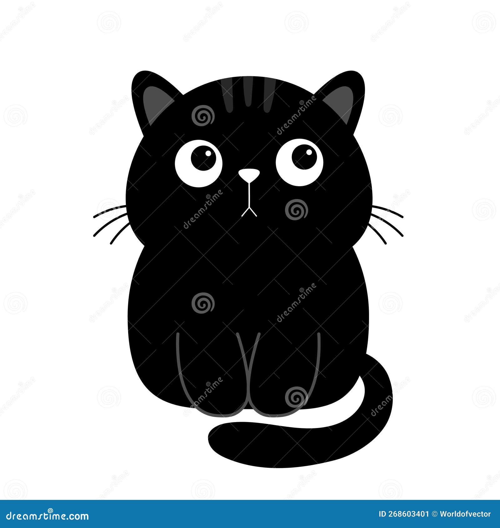 Cute Sitting Cat Icon. Funny Cartoon Character. Kawaii Animal