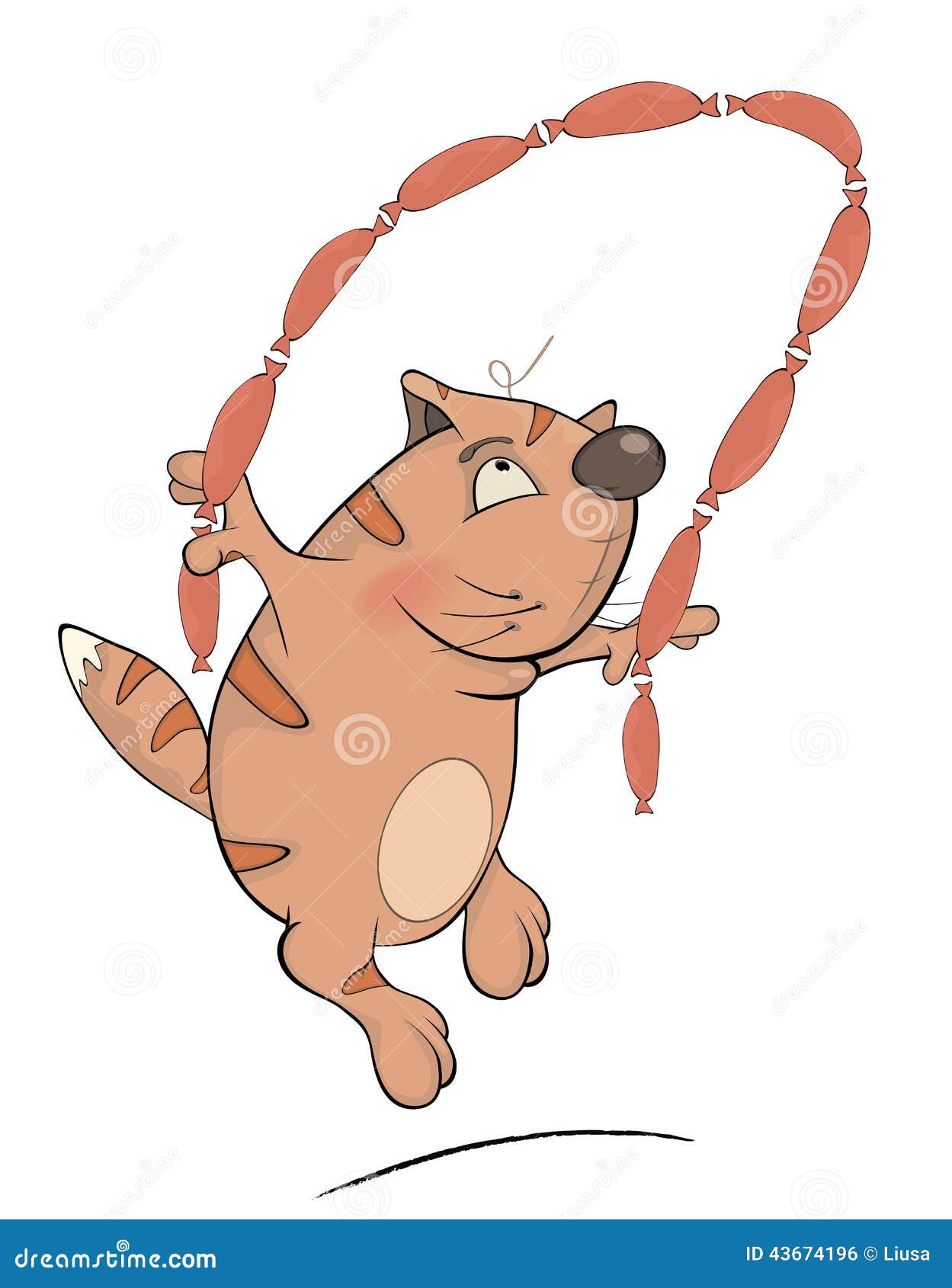 Cartoon Cat With Skipping Rope 17868131