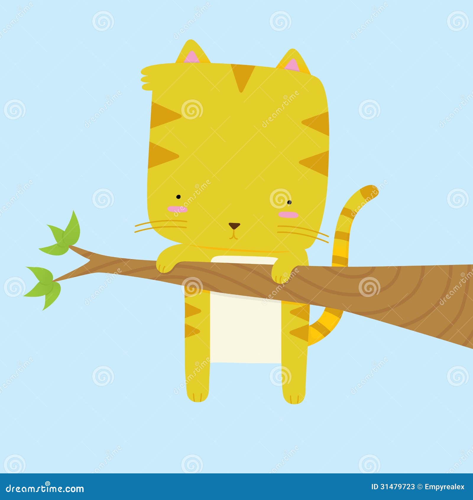 Cat Stuck On A Branch Stock Photos - Image: 31479723