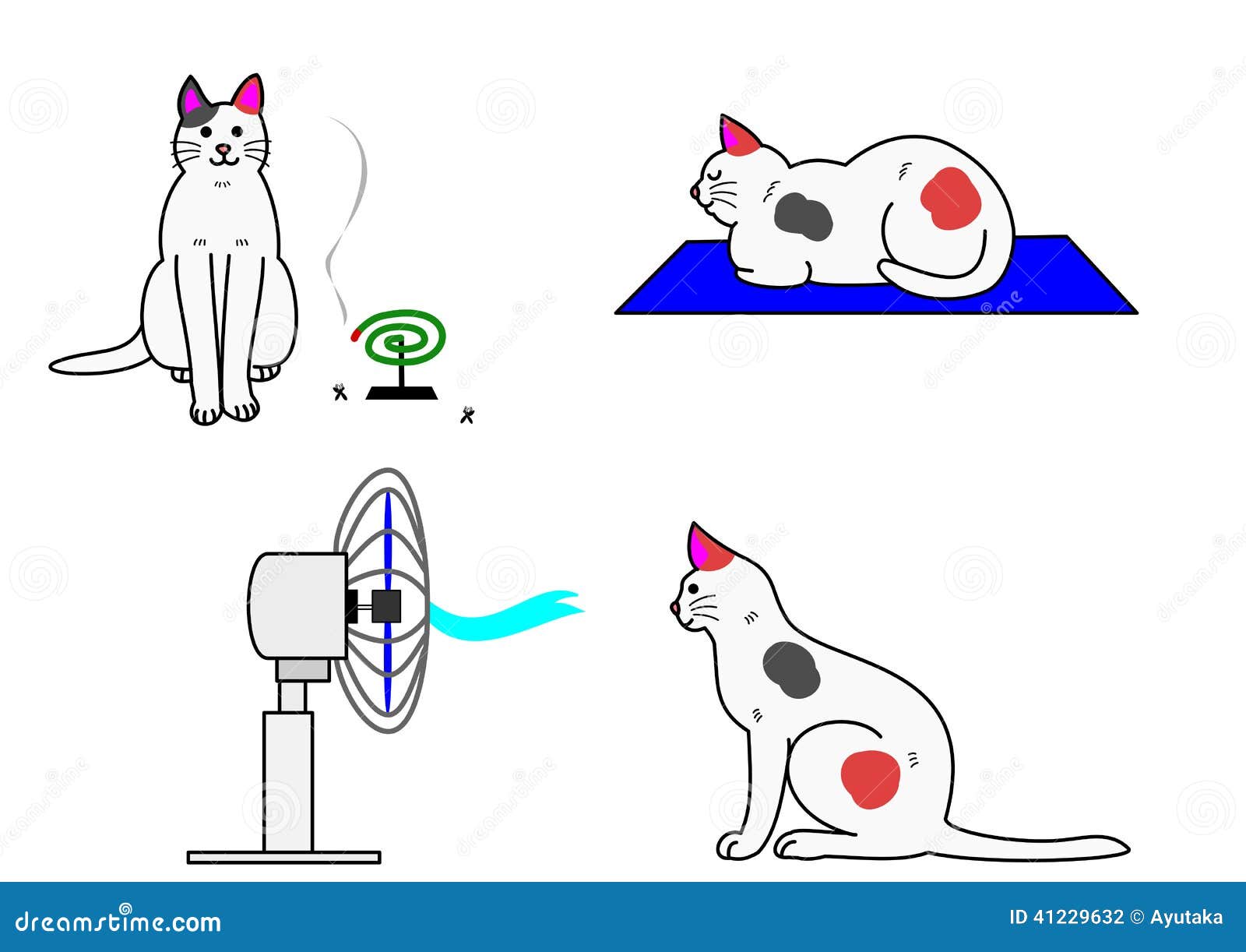 Cat in summer stock vector. Illustration of body, electric 41229632