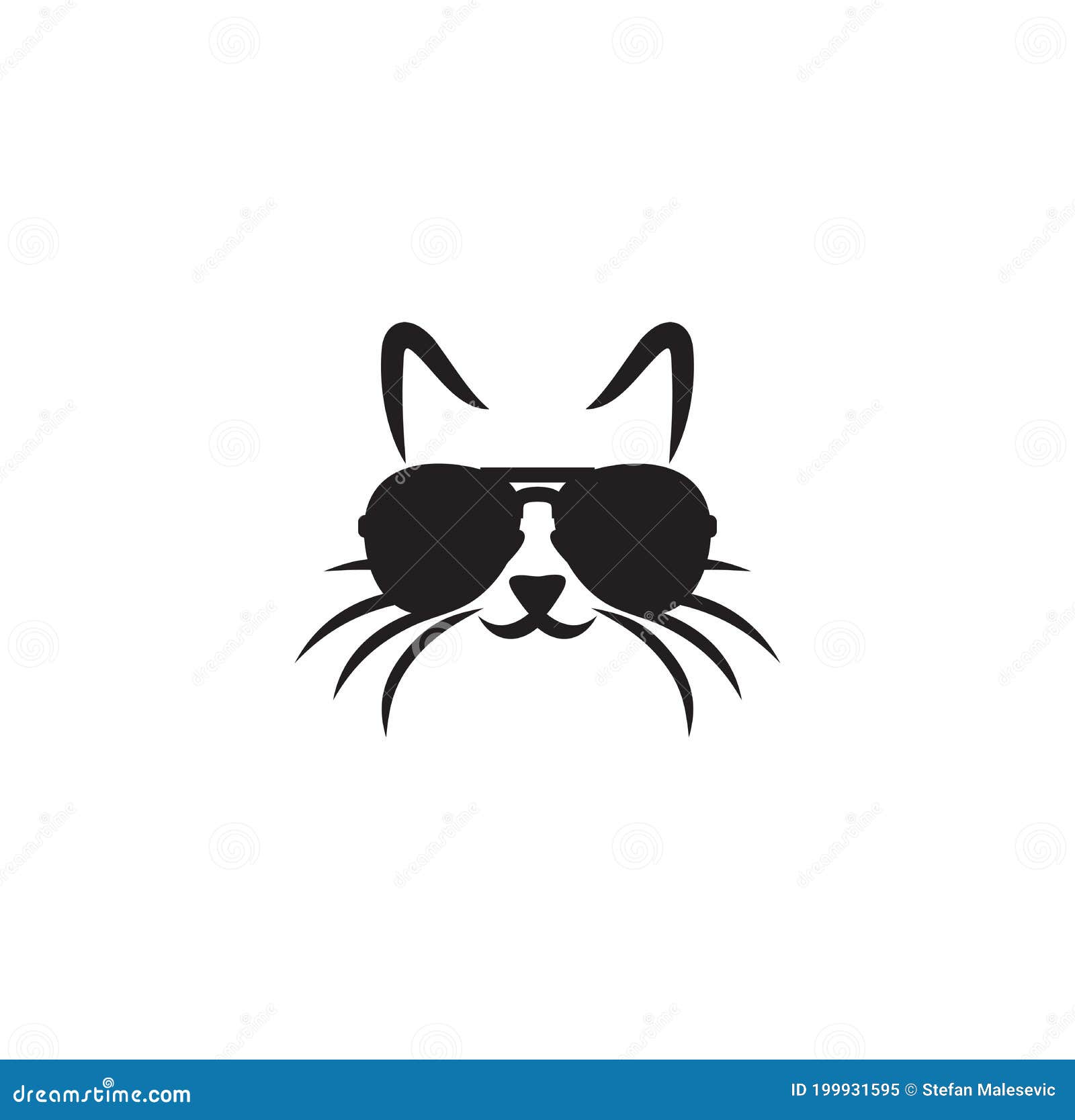 Cat with sunglasses stock vector. Illustration of kitty 199931595