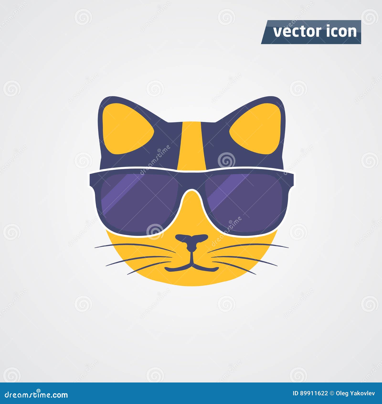 Cat in sunglasses stock vector. Illustration of black 89911622