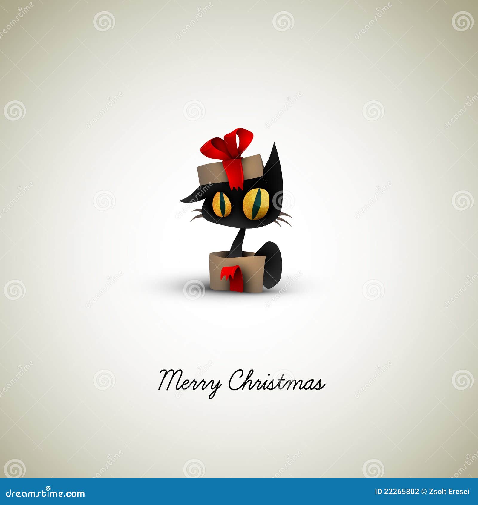 Cat Surprise in a Christmas Gift Box Stock Vector Illustration of animal, surprise 22265802